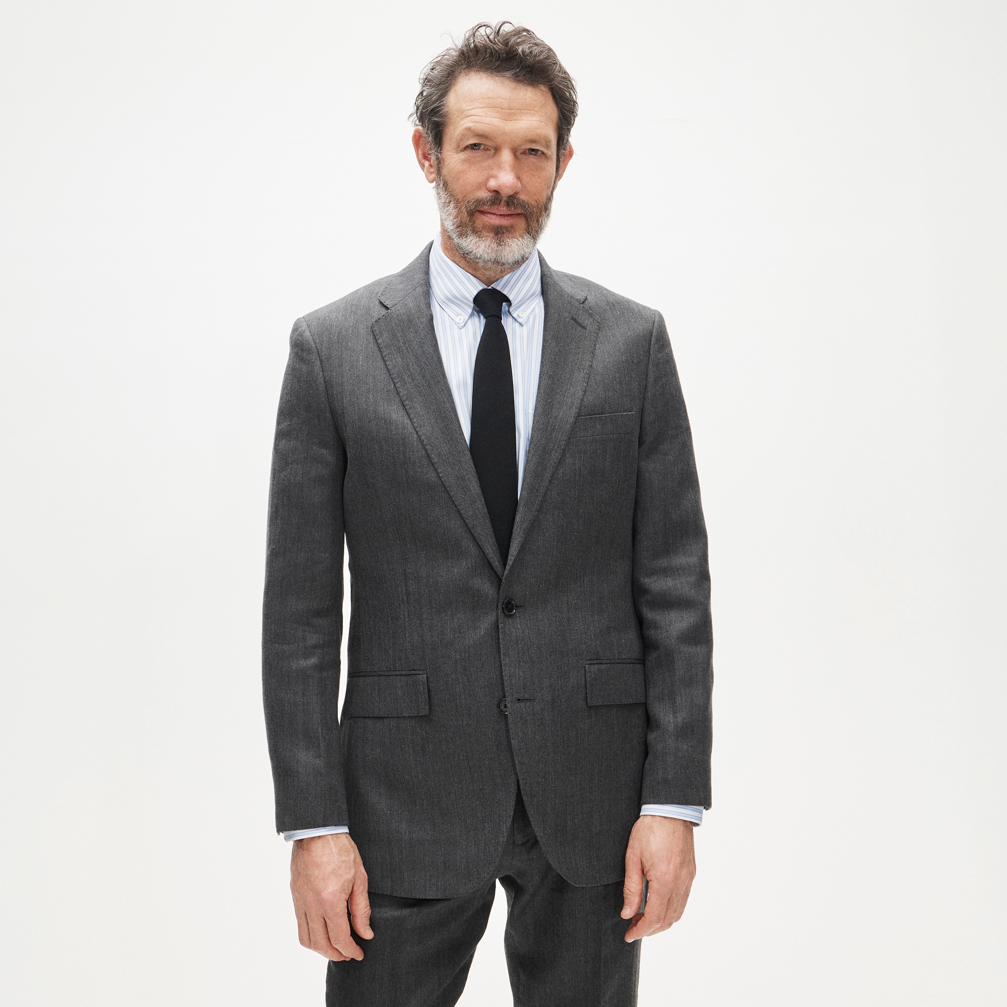 Ludlow Slim-fit suit jacket in English wool-linen blend