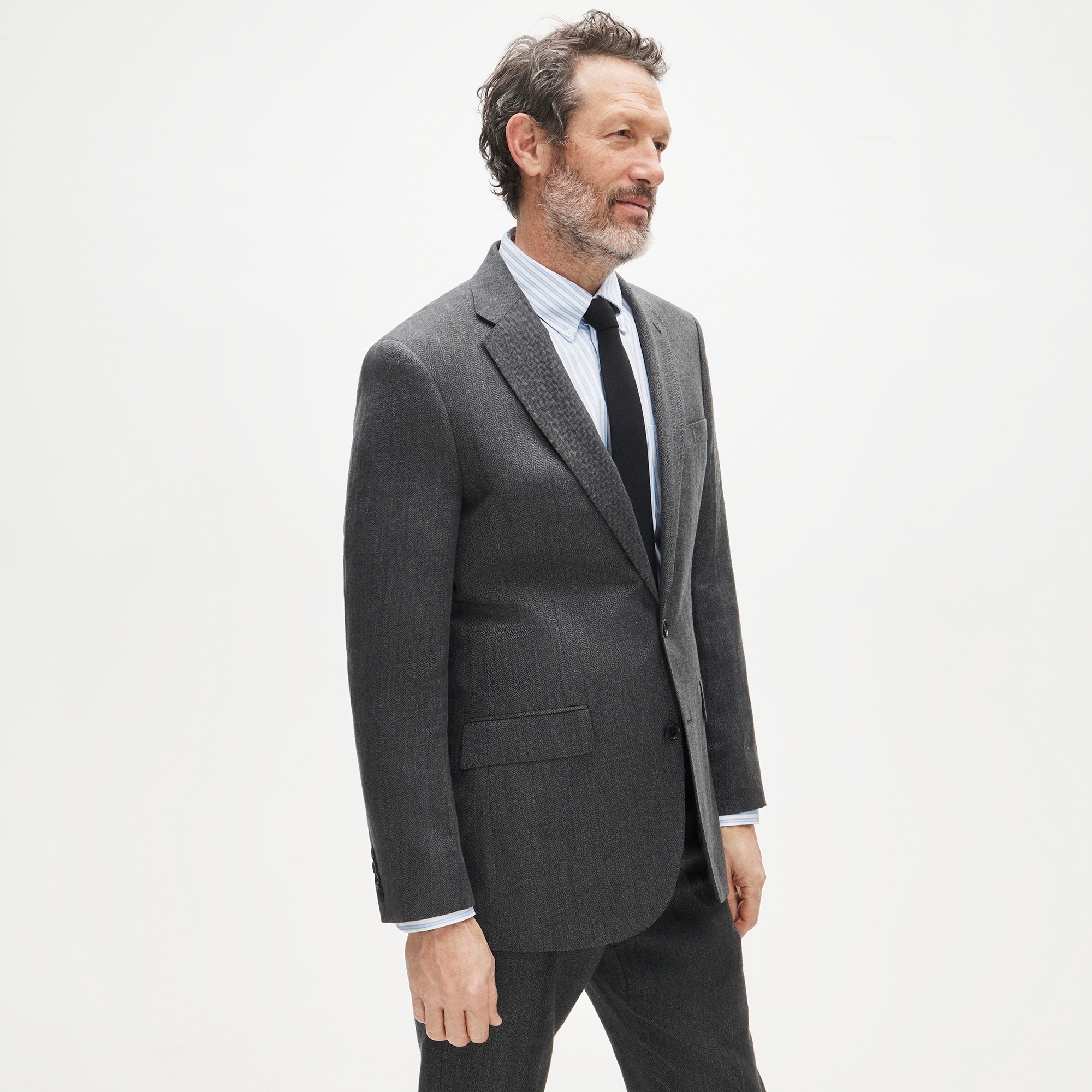 Ludlow Slim-fit suit jacket in English wool-linen blend