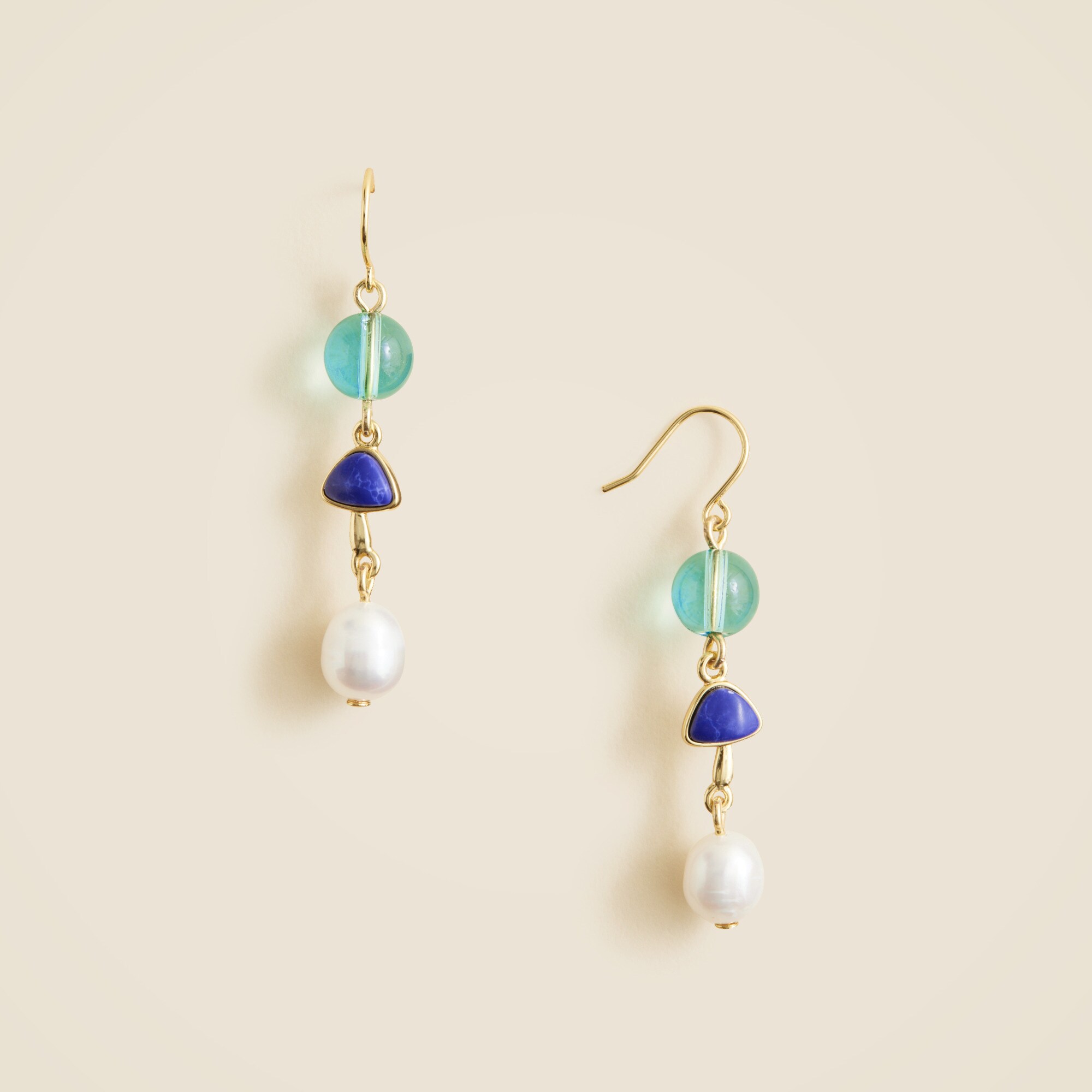  Freshwater pearl and bead drop earrings