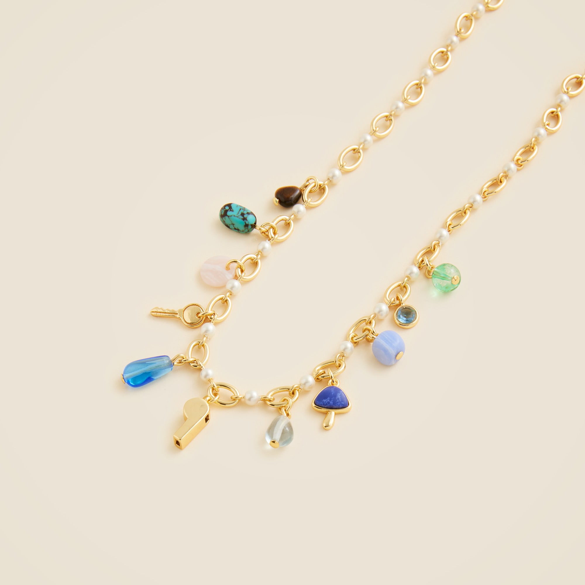 Mixed-material Charm Necklace For Women | J.Crew