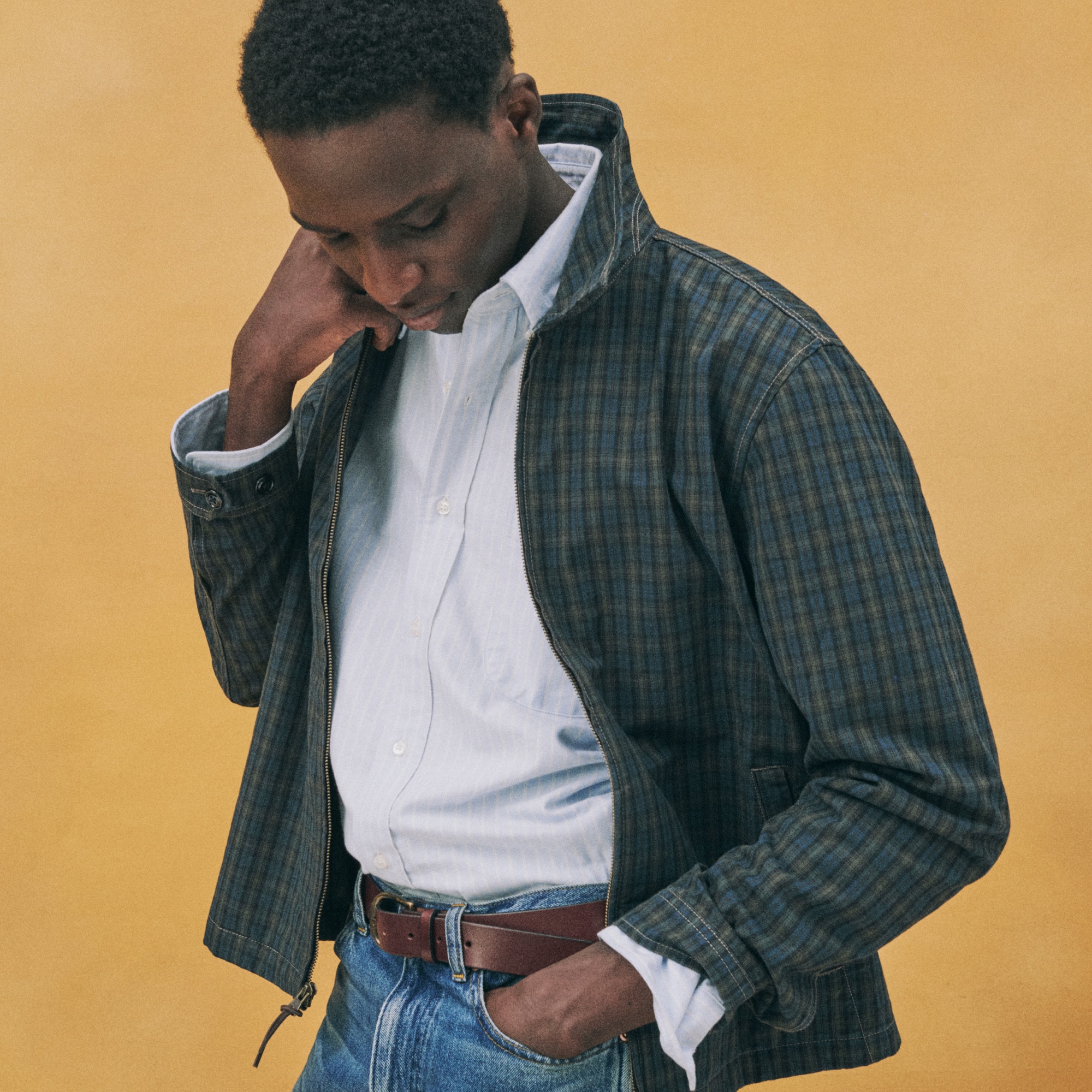 Harrington Jacket In Plaid With Straight Hem For Men | J.Crew