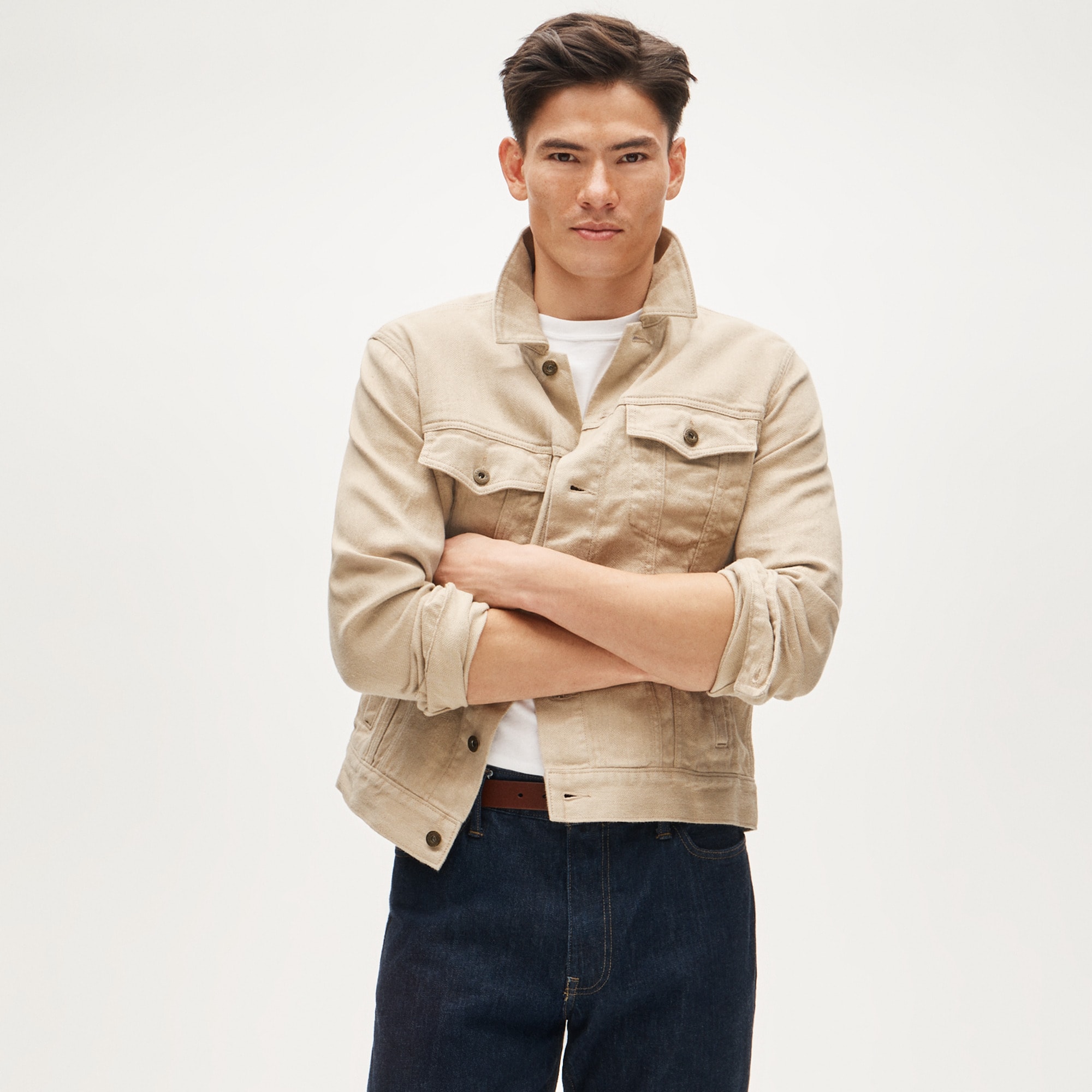 Trucker Jacket In Linen-cotton Blend For Men | J.Crew