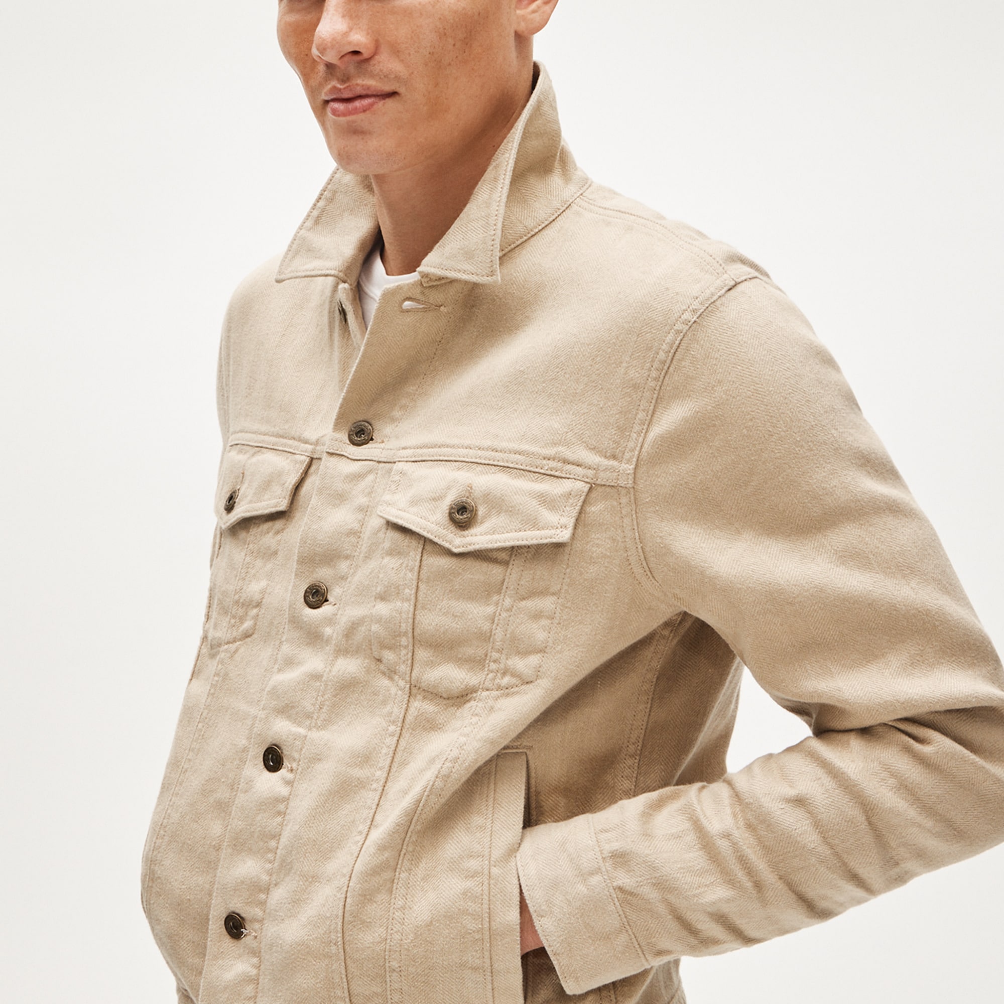 Trucker Jacket In Linen-cotton Blend For Men | J.Crew