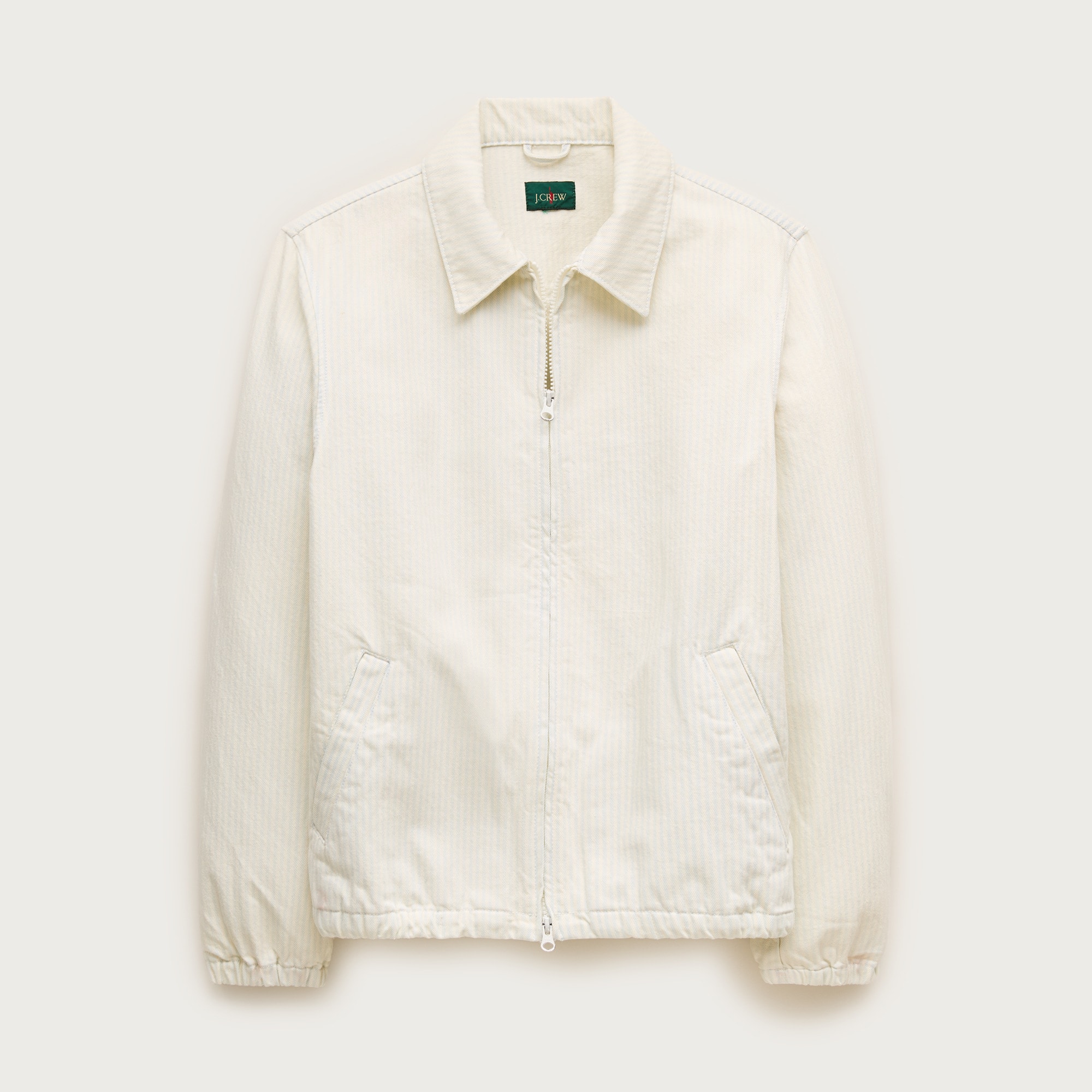 Harrington jacket in striped denim from J.Crew - $221