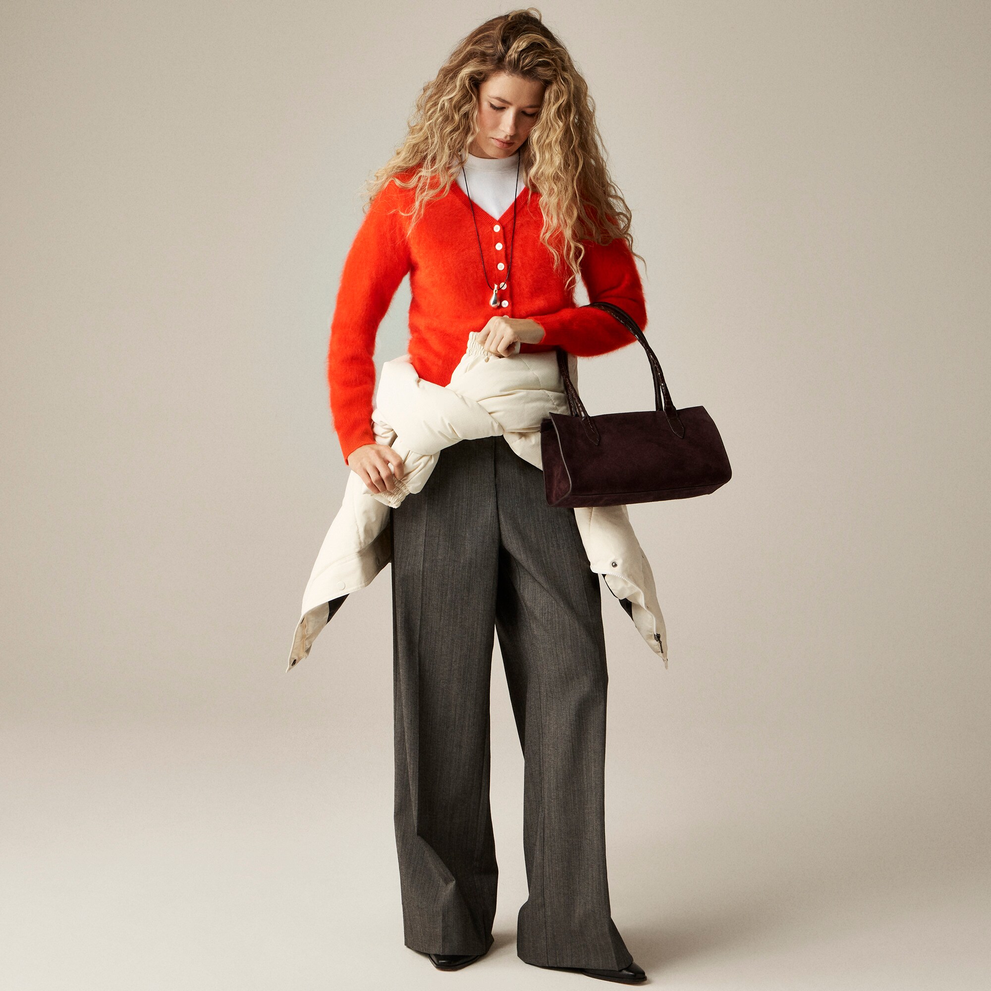 Brushed cashmere relaxed-fit reversible cardigan