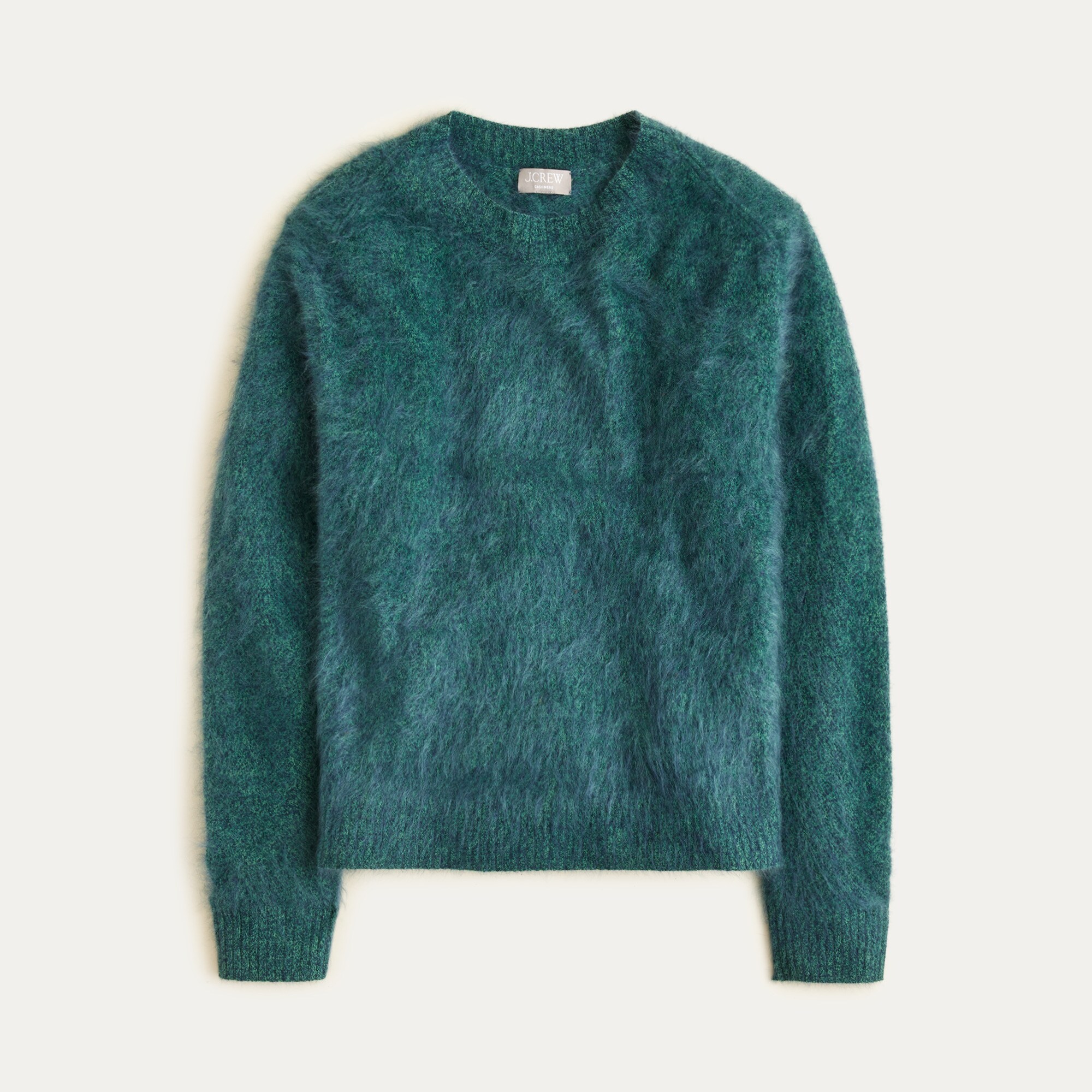 Brushed cashmere marled relaxed crewneck sweater