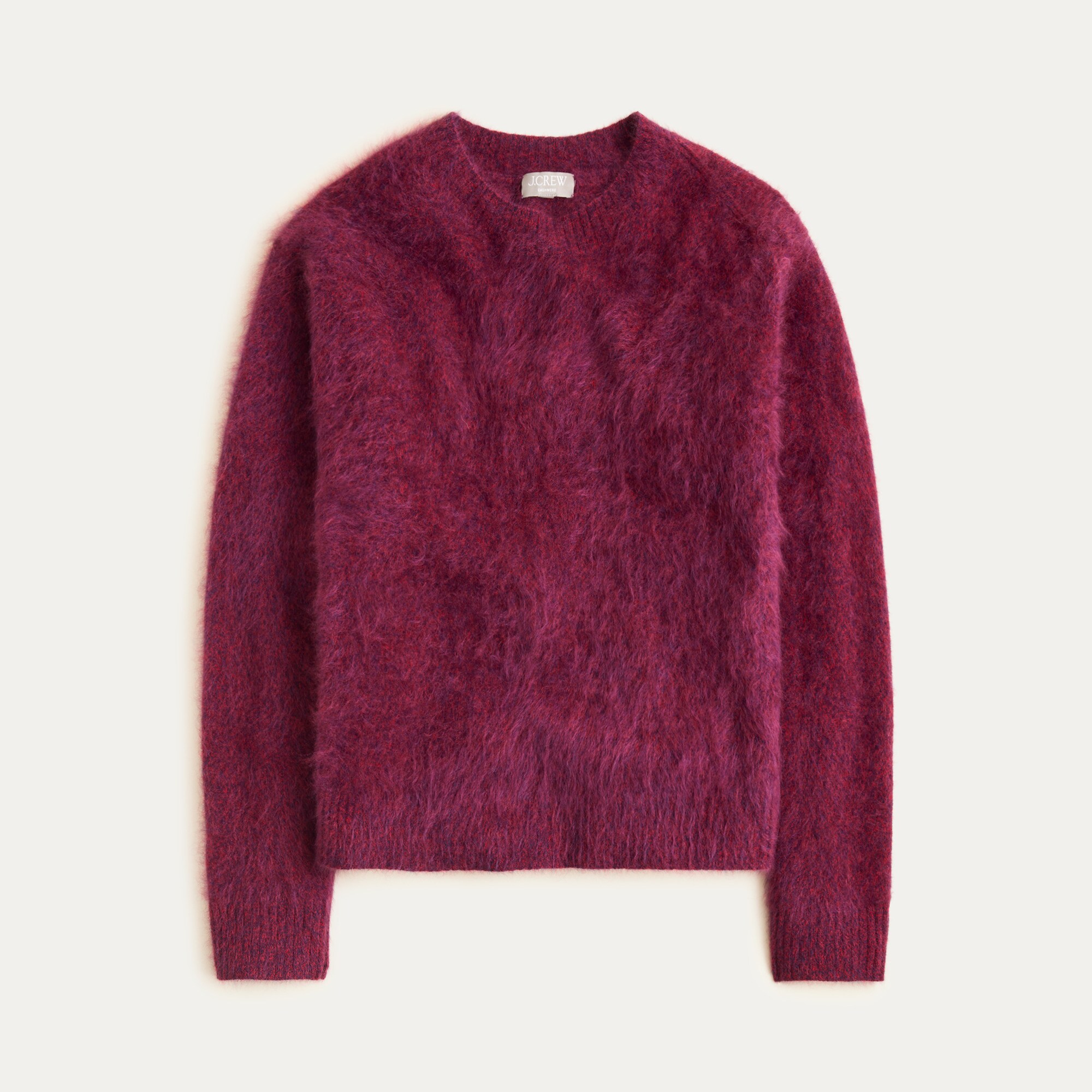 Brushed cashmere marled relaxed crewneck sweater