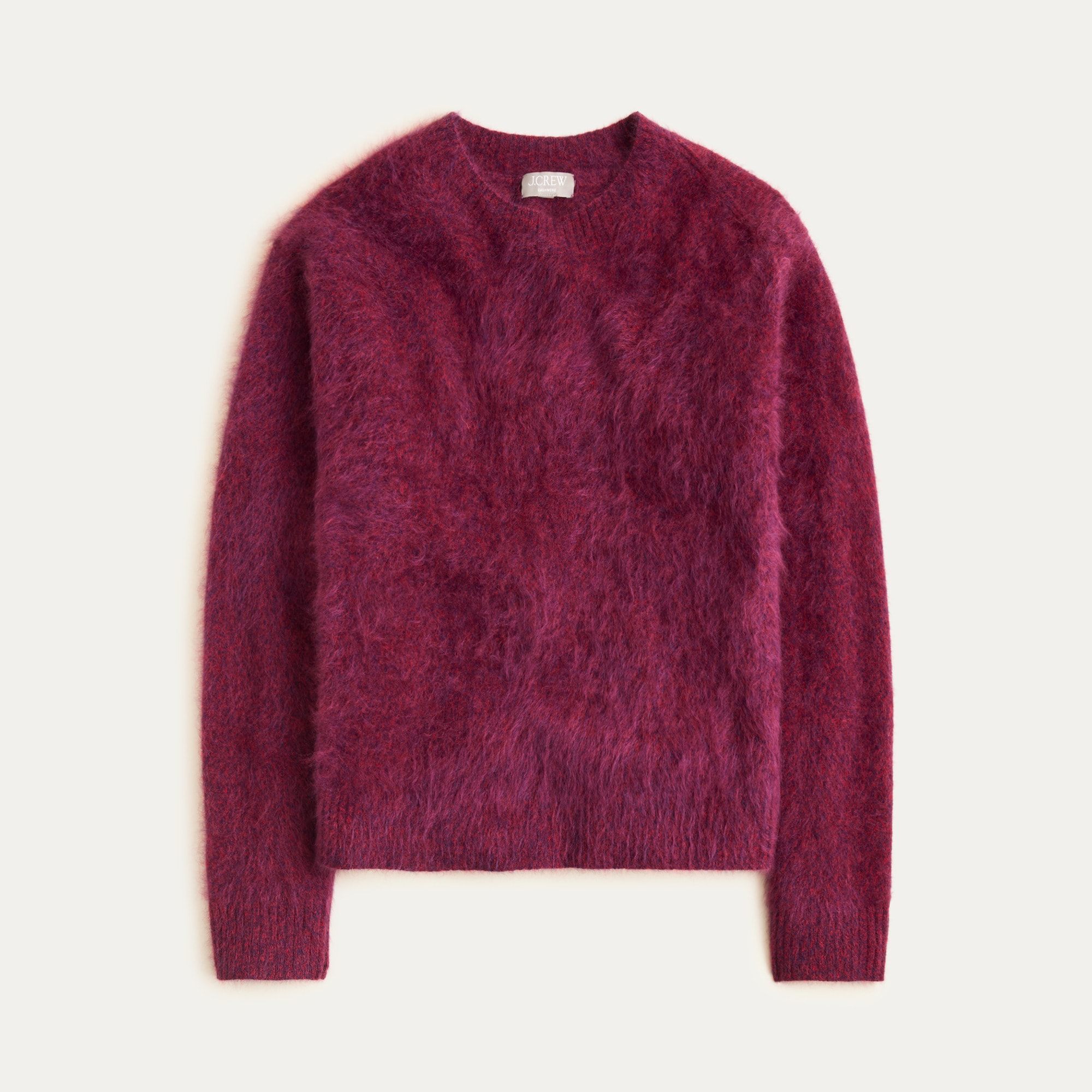womens Brushed cashmere marled relaxed crewneck sweater