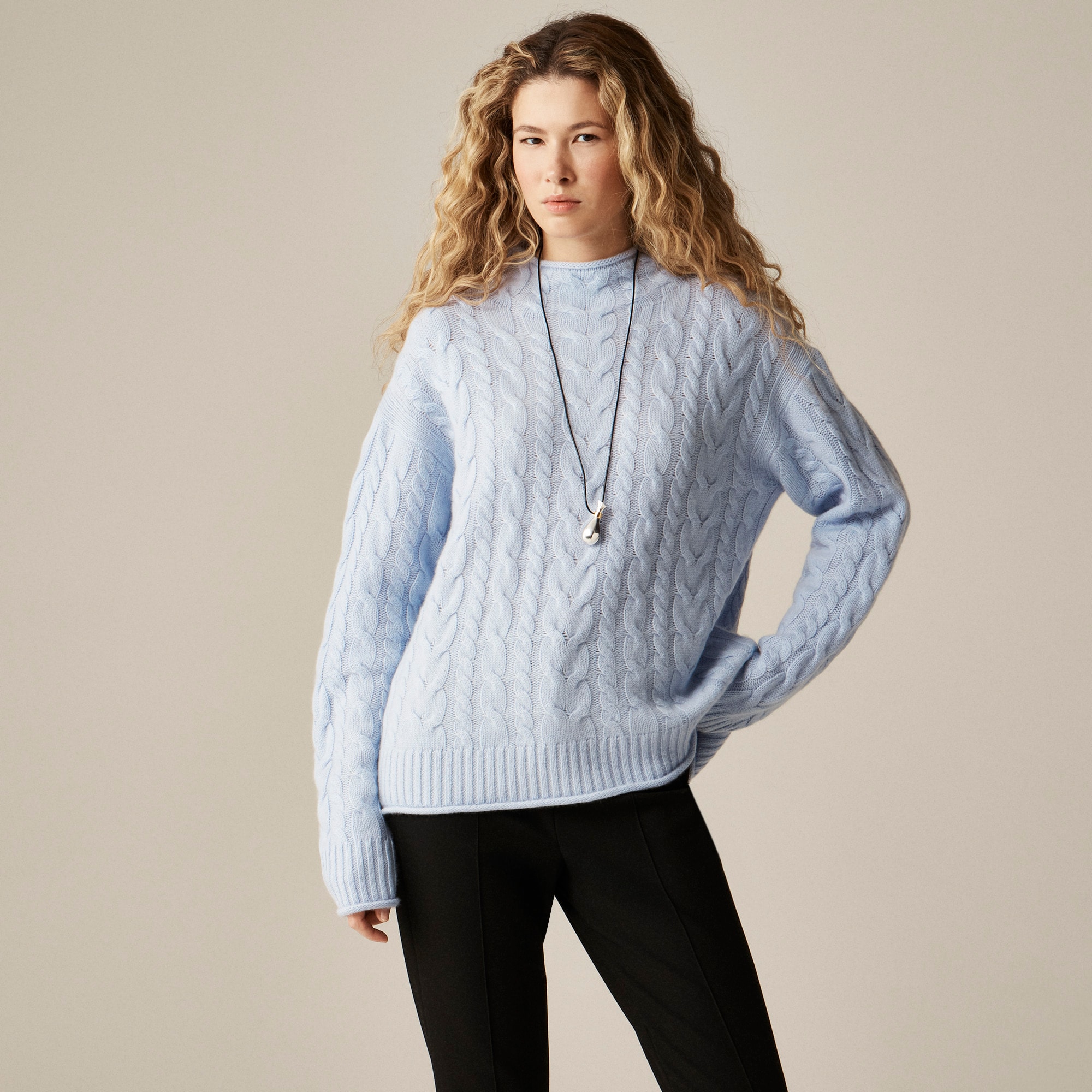 Cashmere Cable-knit 2025 Rollneck™ Sweater For Women | J.Crew