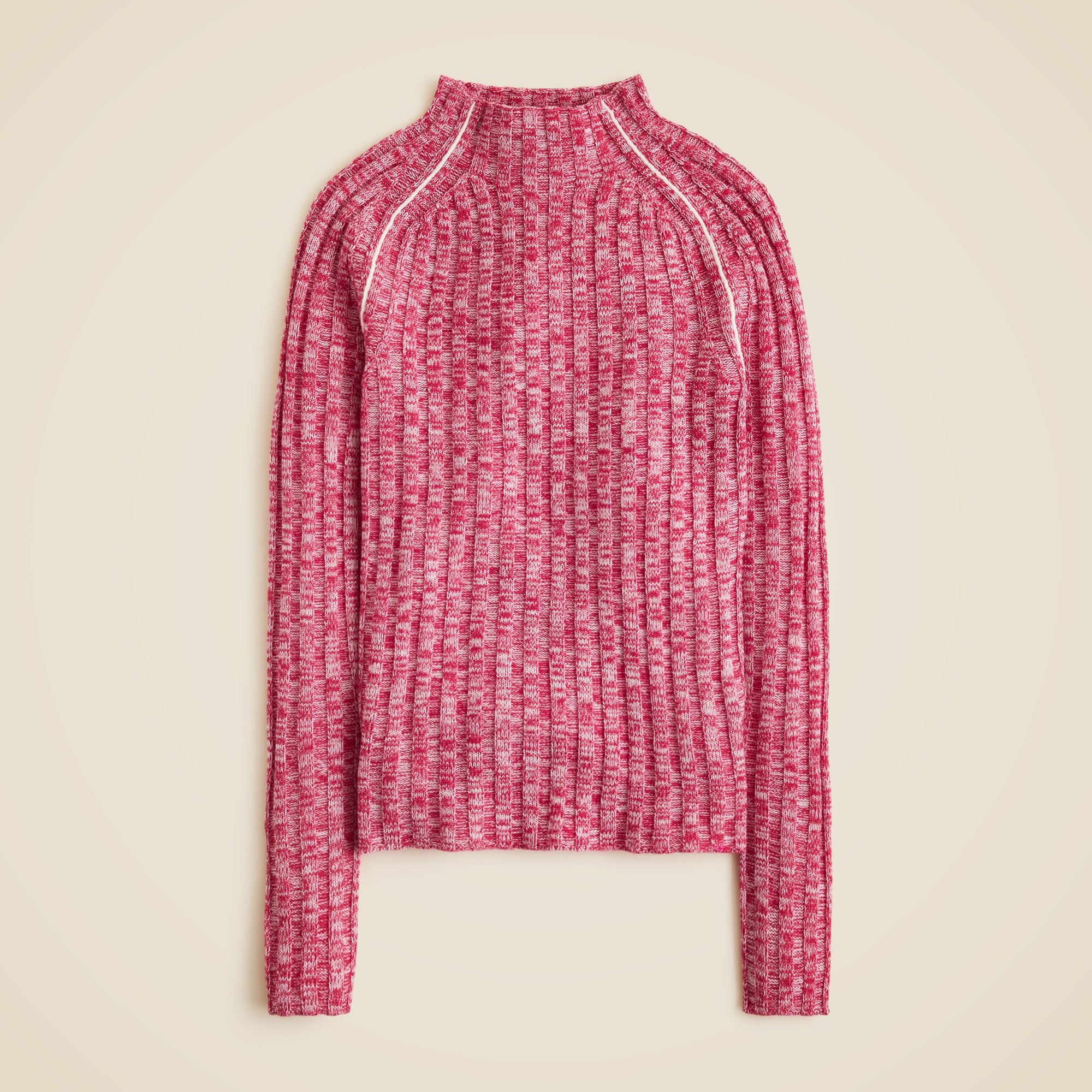 Wide-rib Mockneck Sweater In Marled Merino Wool For Women | J.Crew