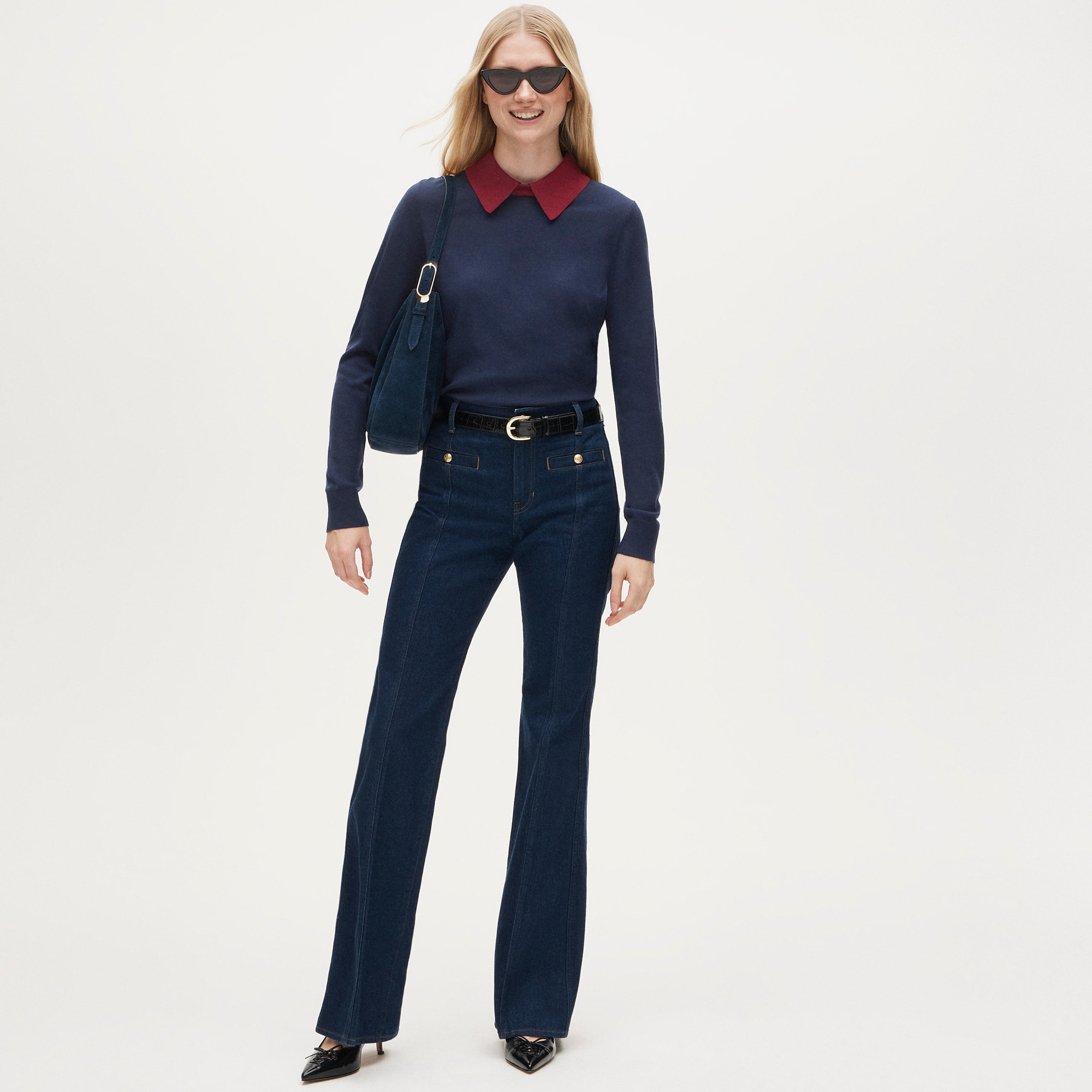 Carolyn collared sweater in merino wool - image 3