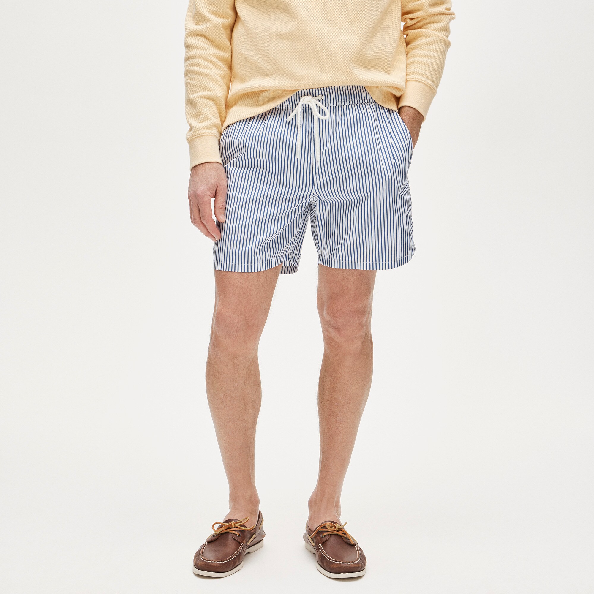 6" stretch swim trunk in cotton blend