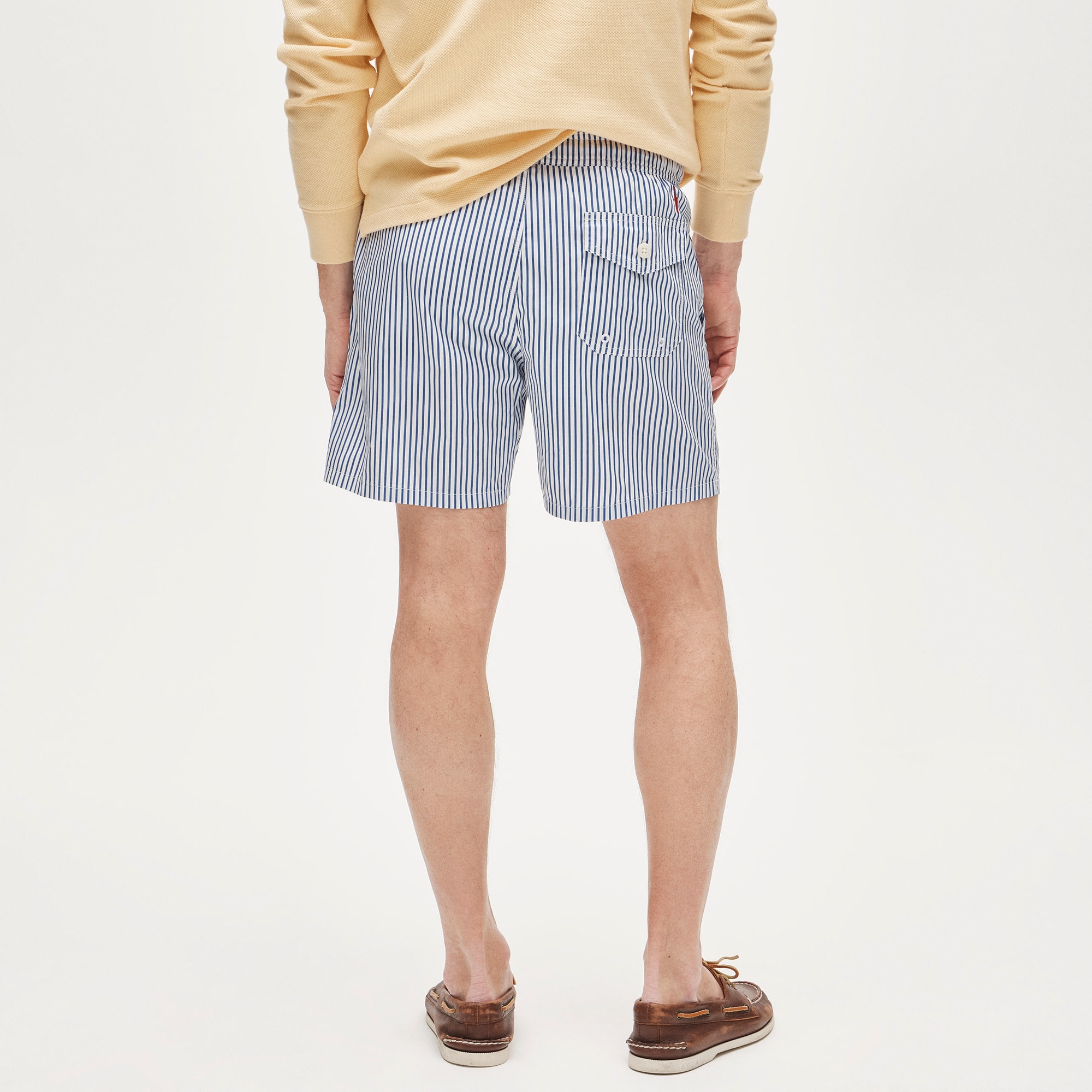 6" stretch swim trunk in cotton blend