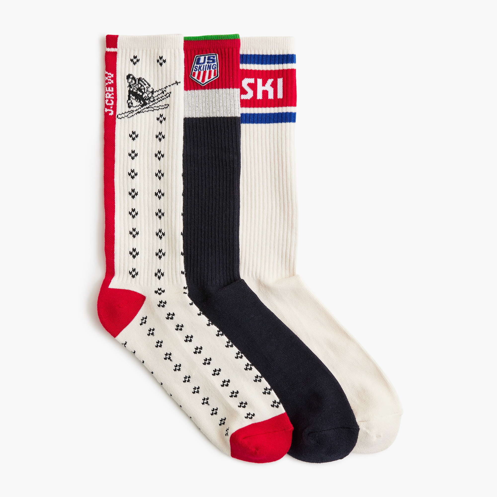  U.S. Ski &amp; Snowboard by J.Crew cotton socks three-pack