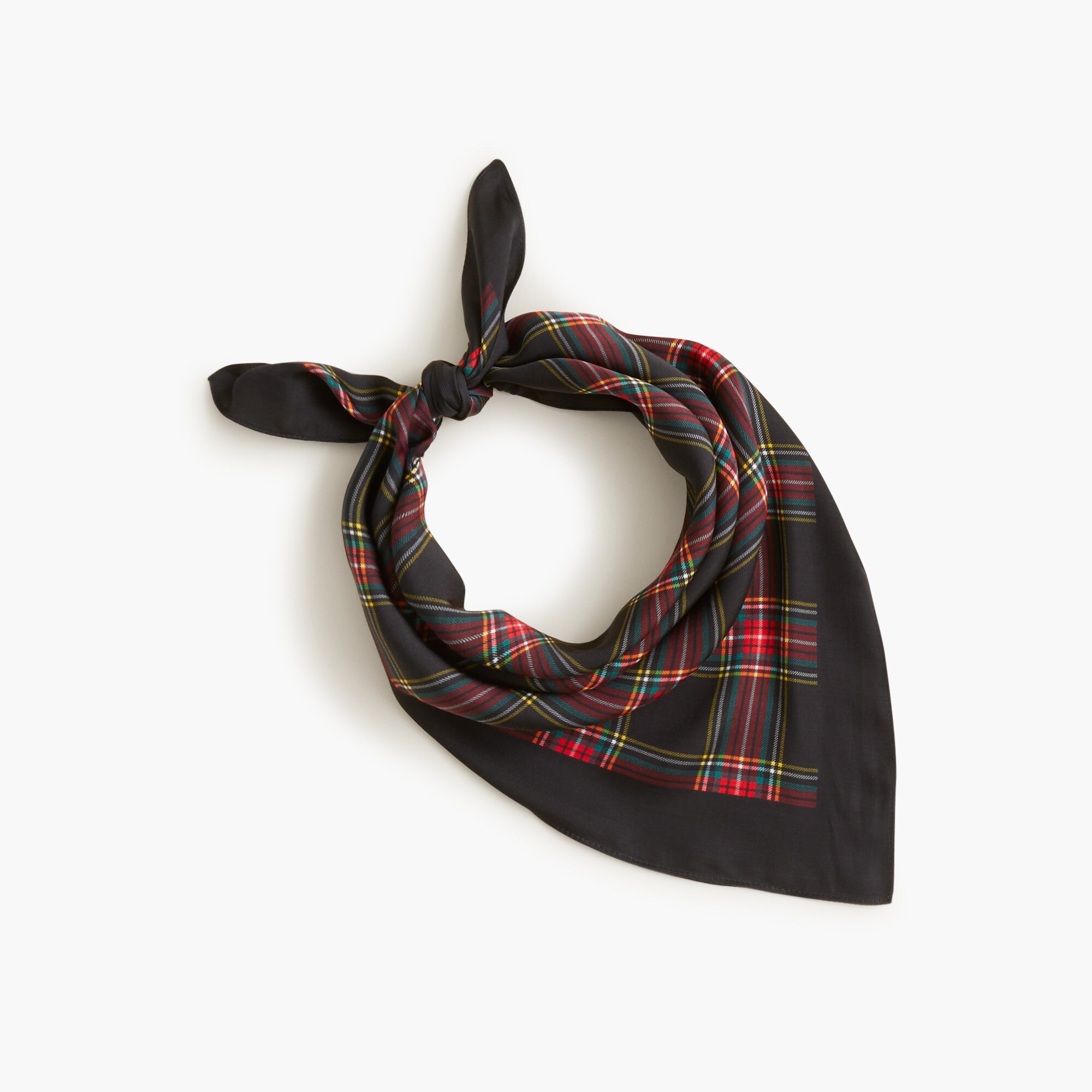 Silky plaid-print scarf