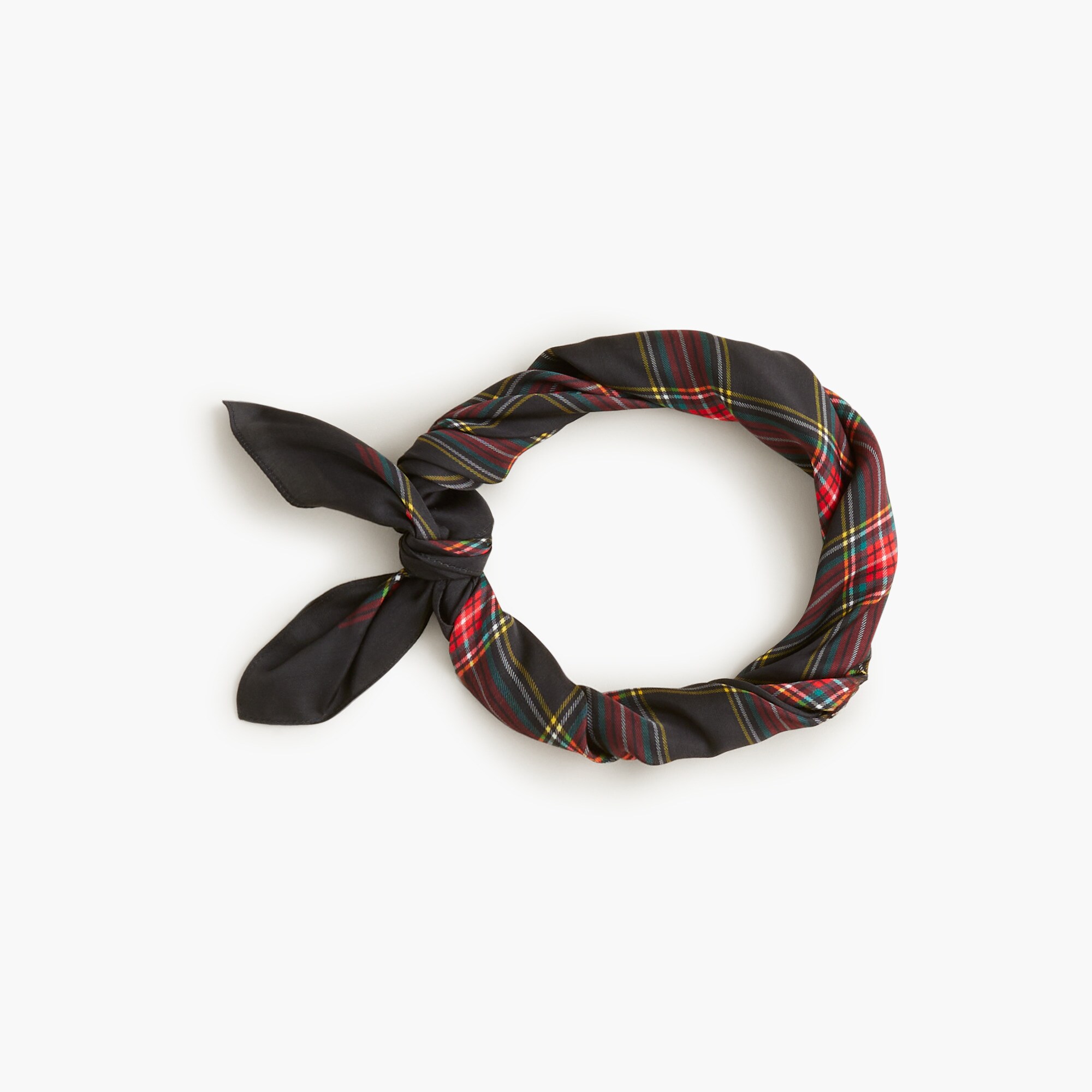 Silky plaid-print scarf