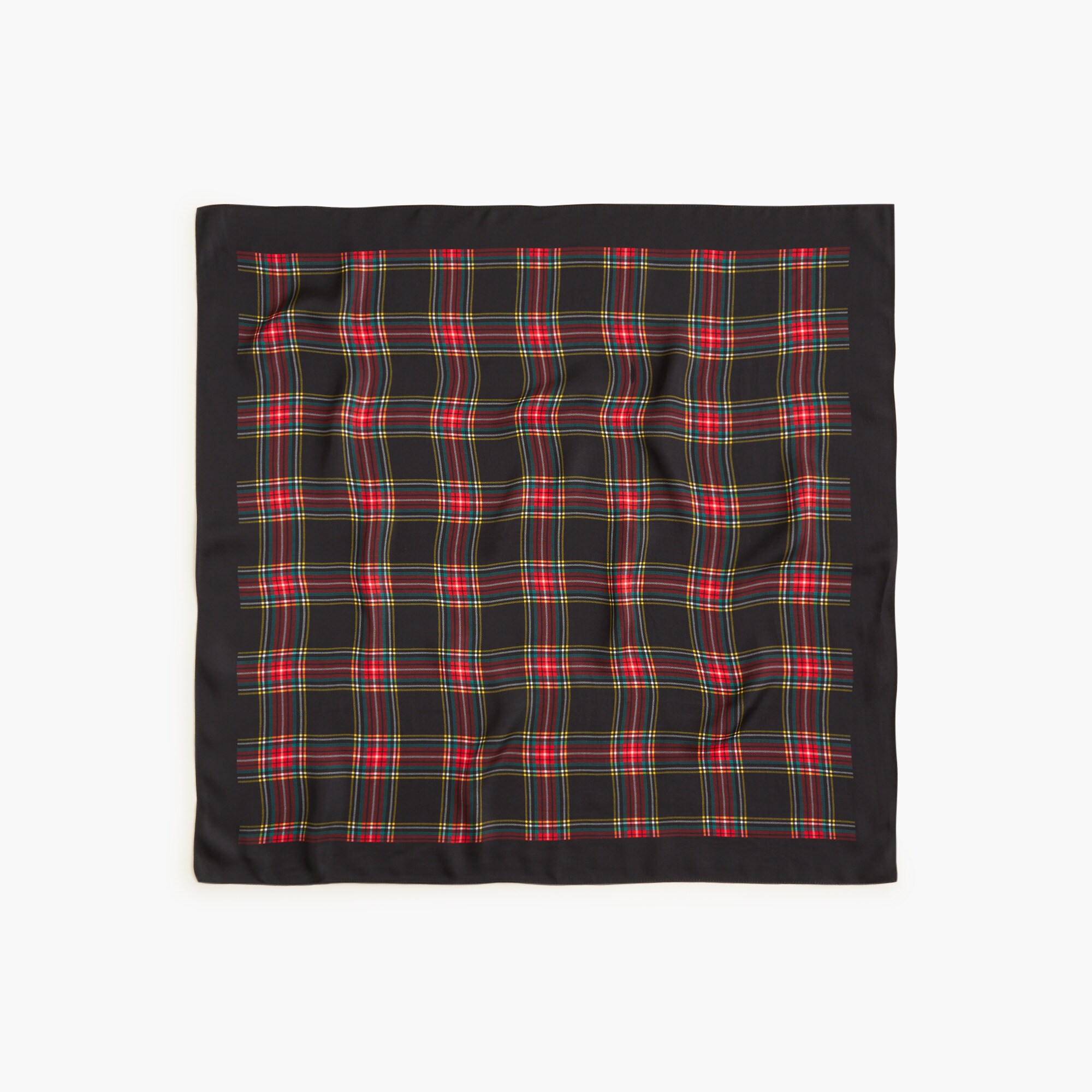 Silky plaid-print scarf