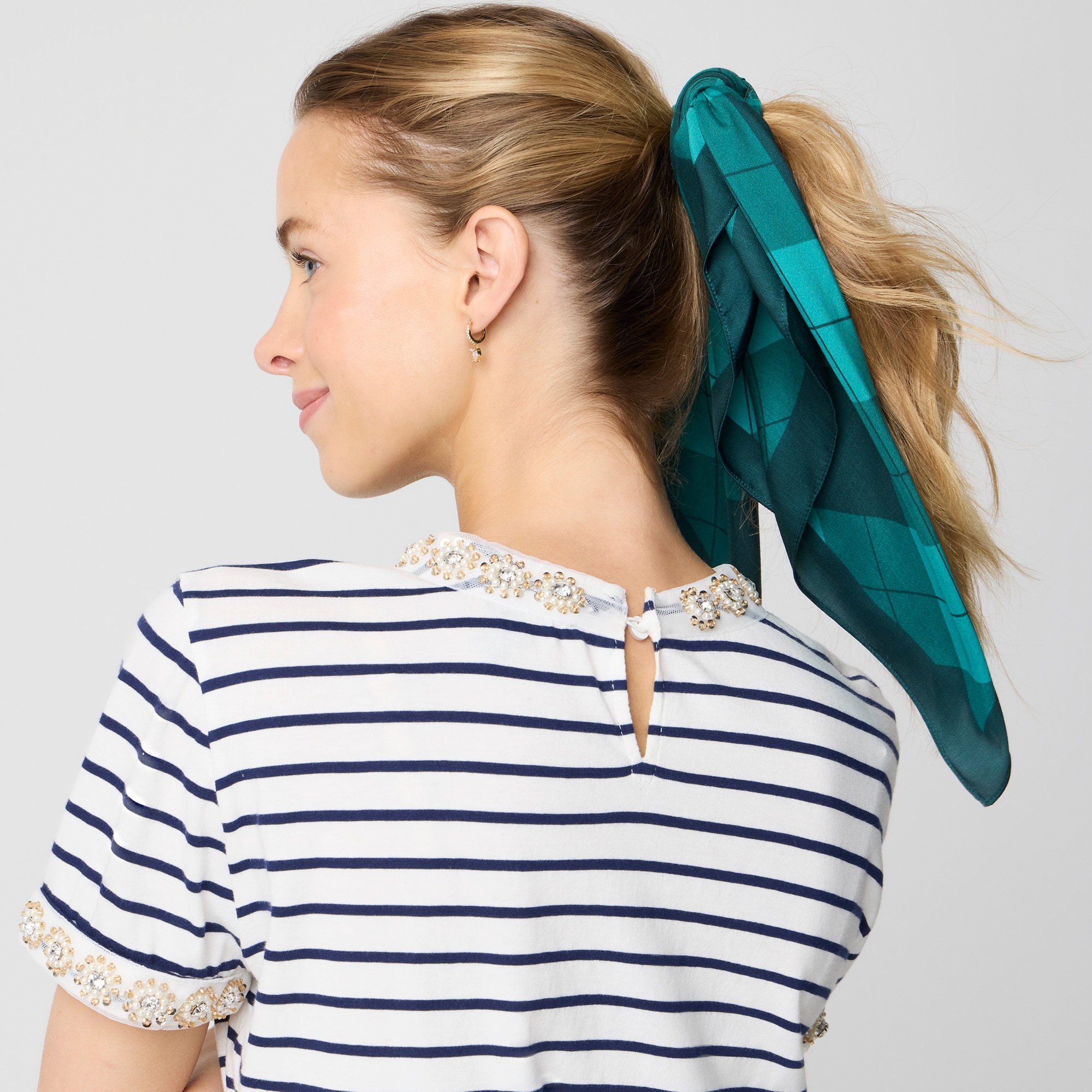 Silky plaid-print scarf