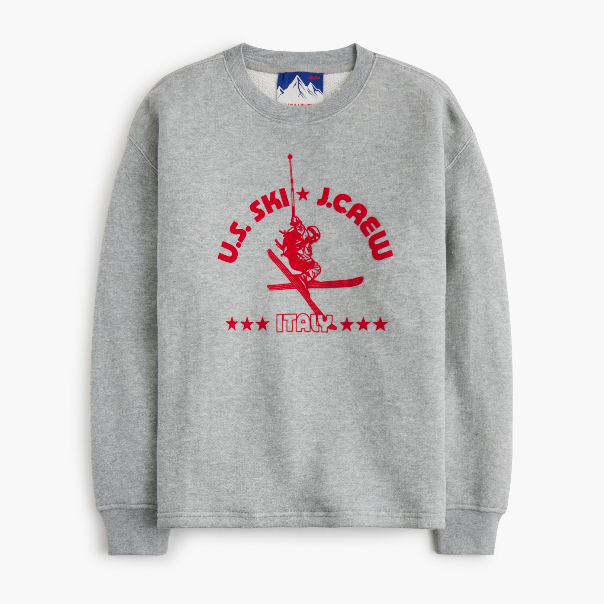 T*U様 UNUSED 22AW US2268 crewneck sweatsh U.S. Ski & Snowboard By J.Crew Heritage Terry Graphic Crewneck