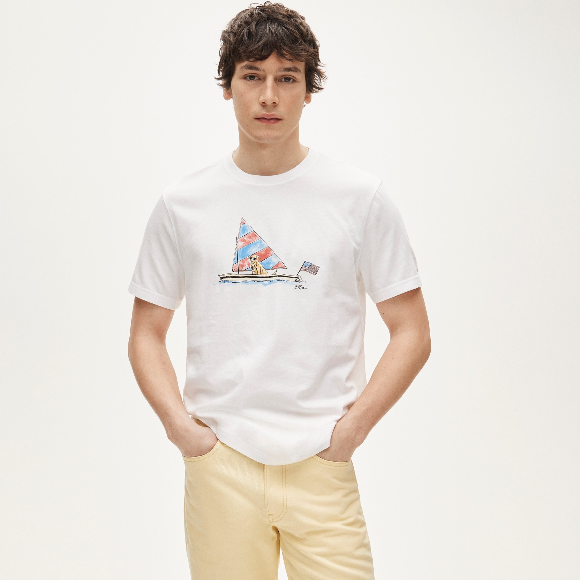 Vintage-wash cotton graphic T-shirt