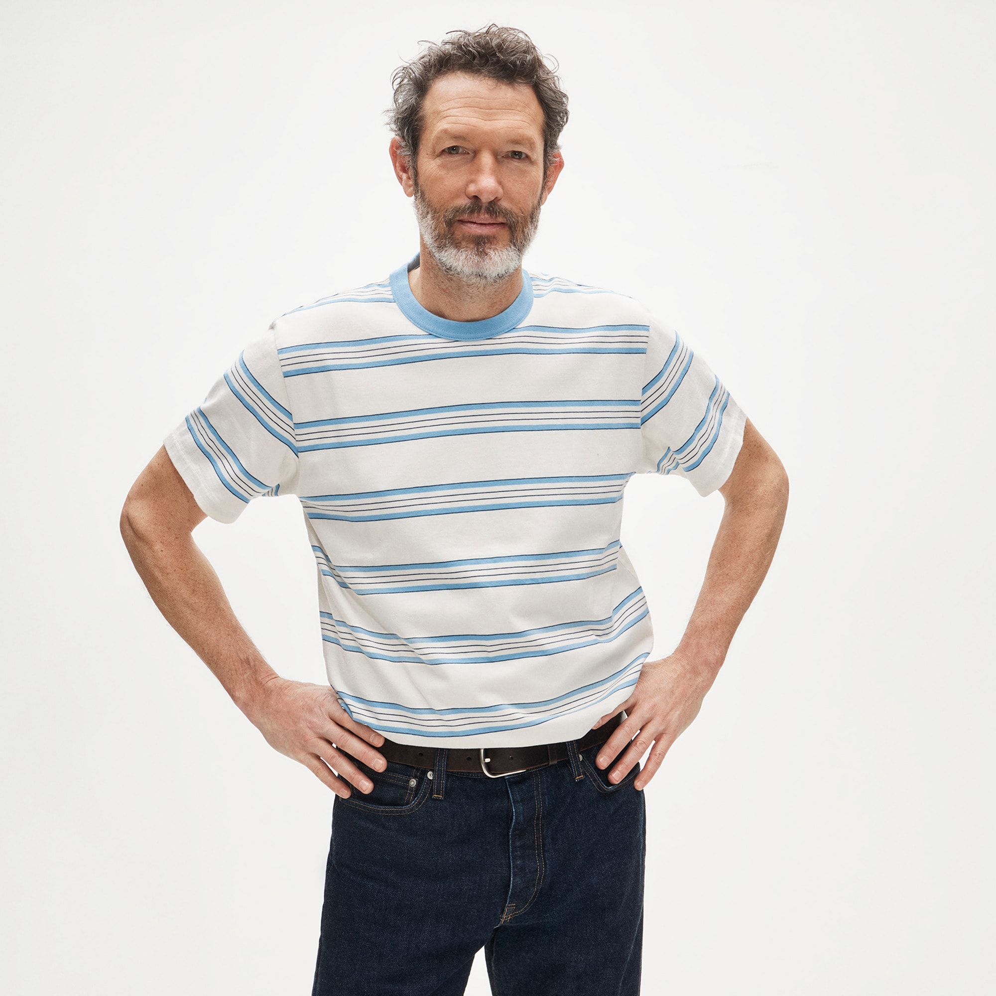 Wallace & Barnes heritage-weight cotton T-shirt in stripe
