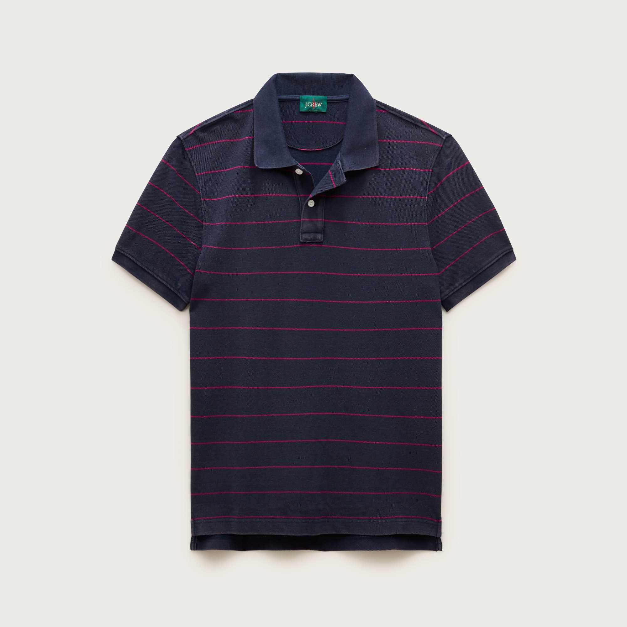 Washed piqué polo shirt in stripe