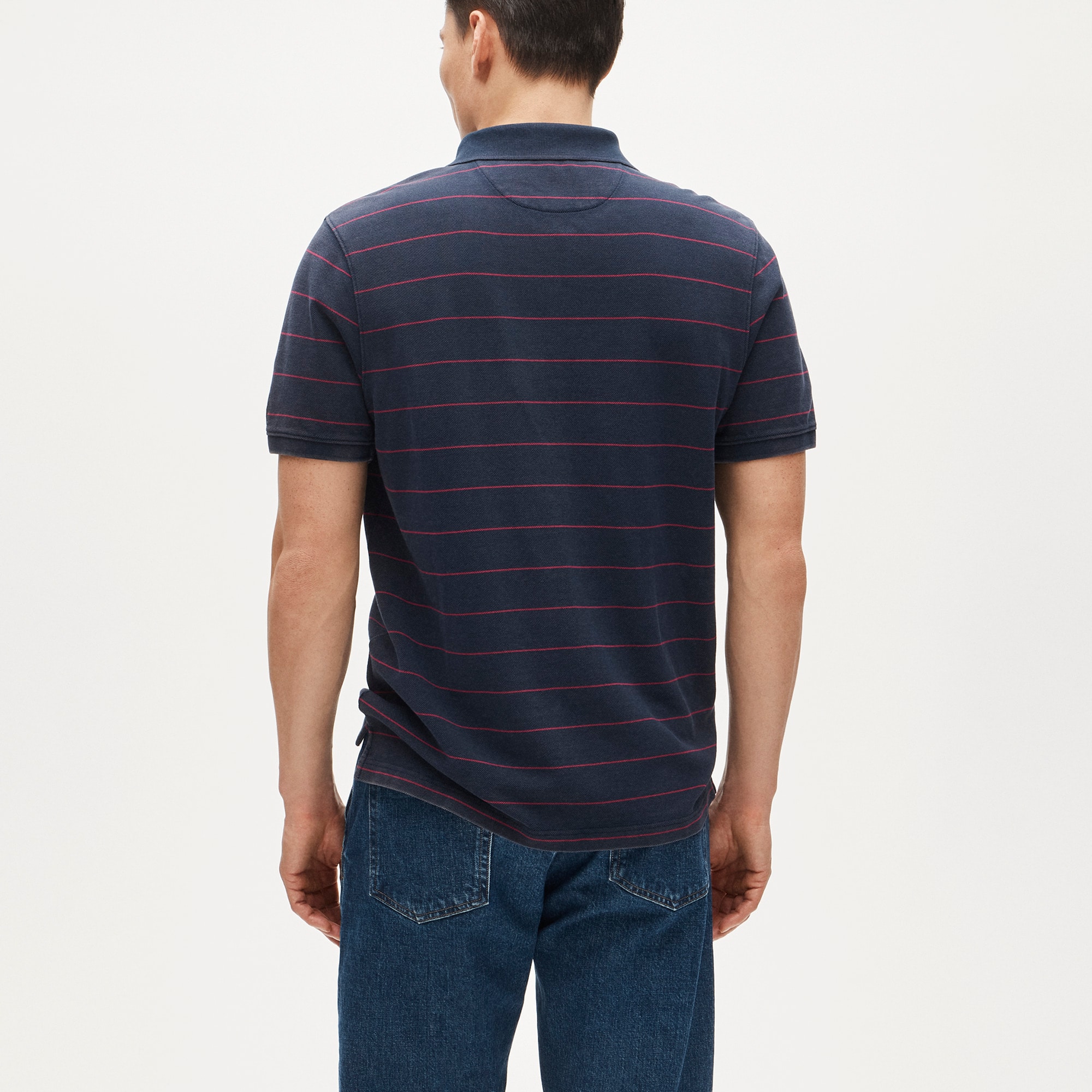 Washed Piqué Polo Shirt In Stripe For Men | J.Crew