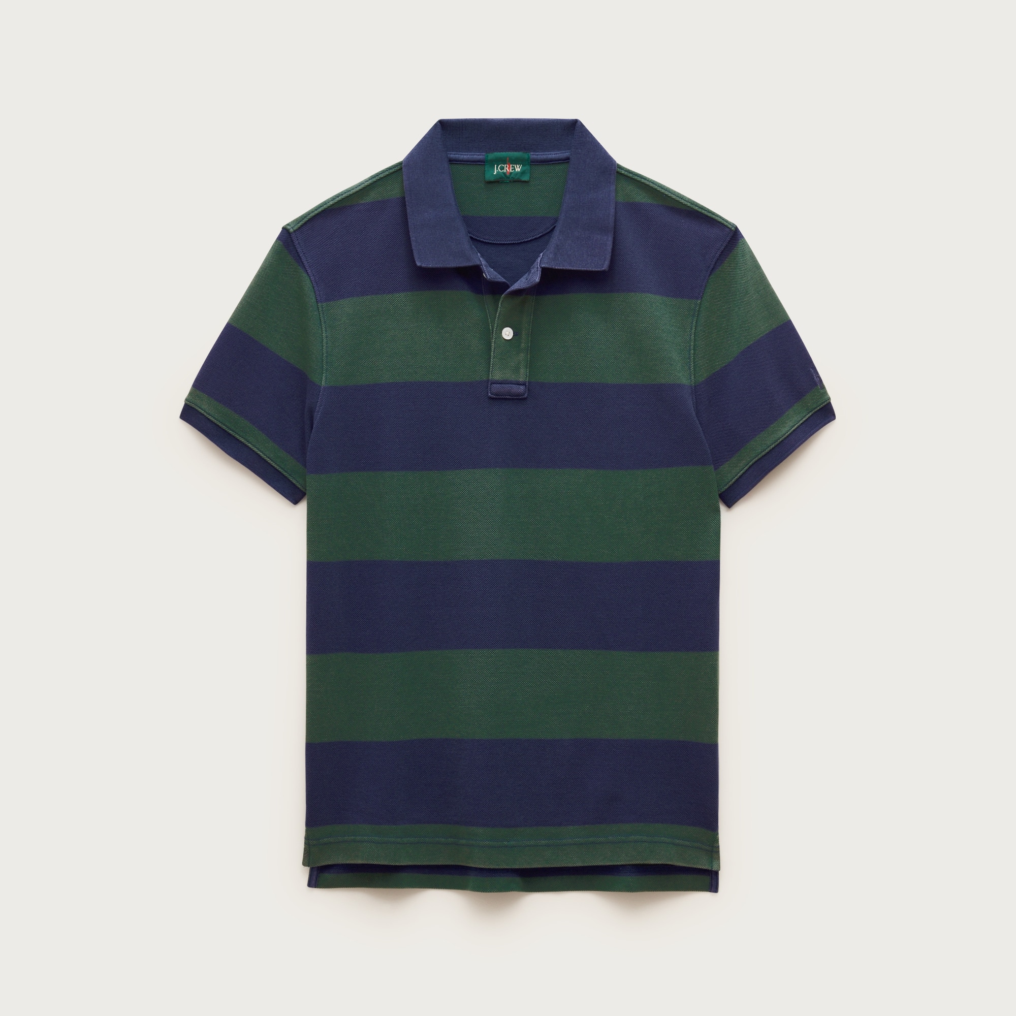  Washed piqu&eacute; polo shirt in stripe