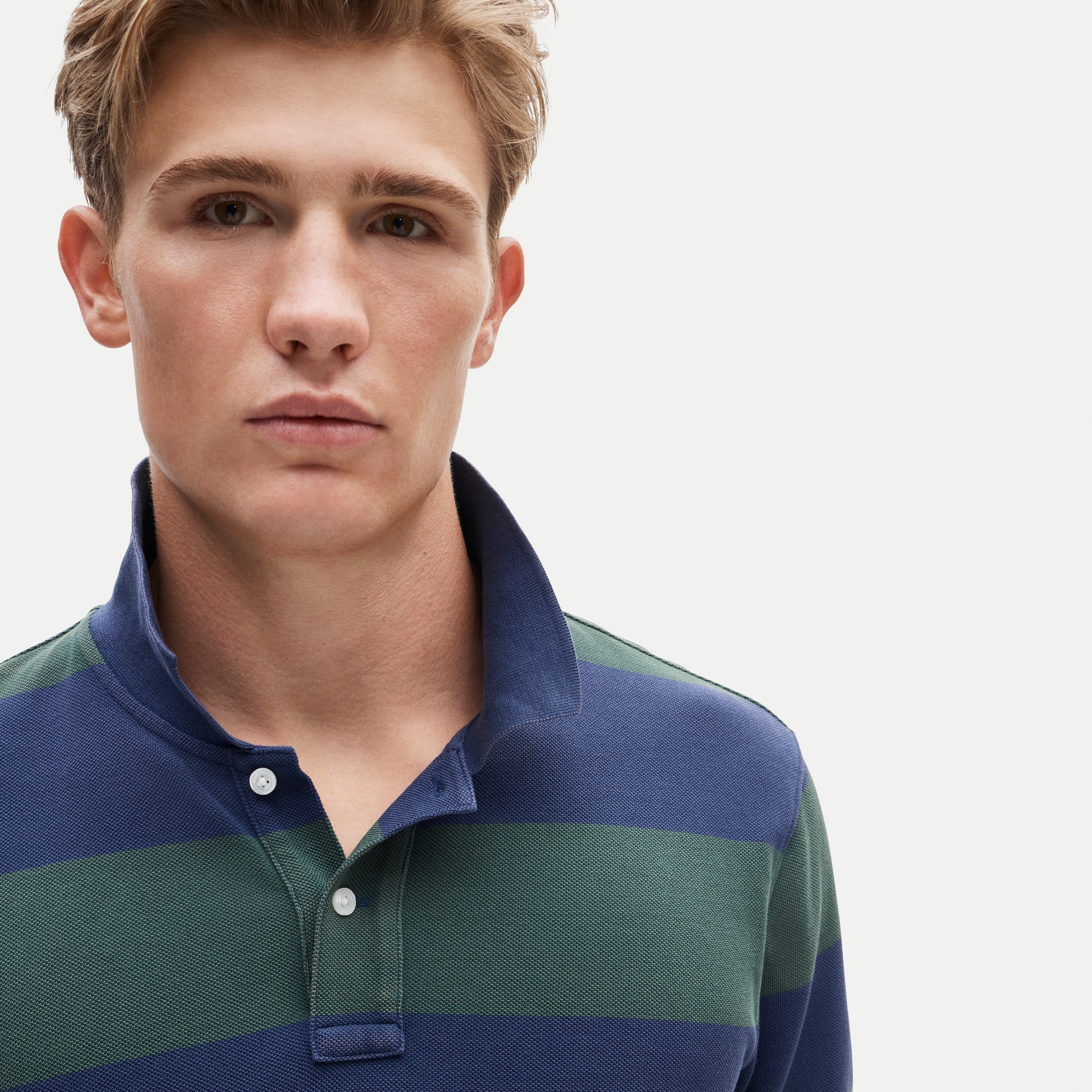 Washed piqu&eacute; polo shirt in stripe - thumbnail 6