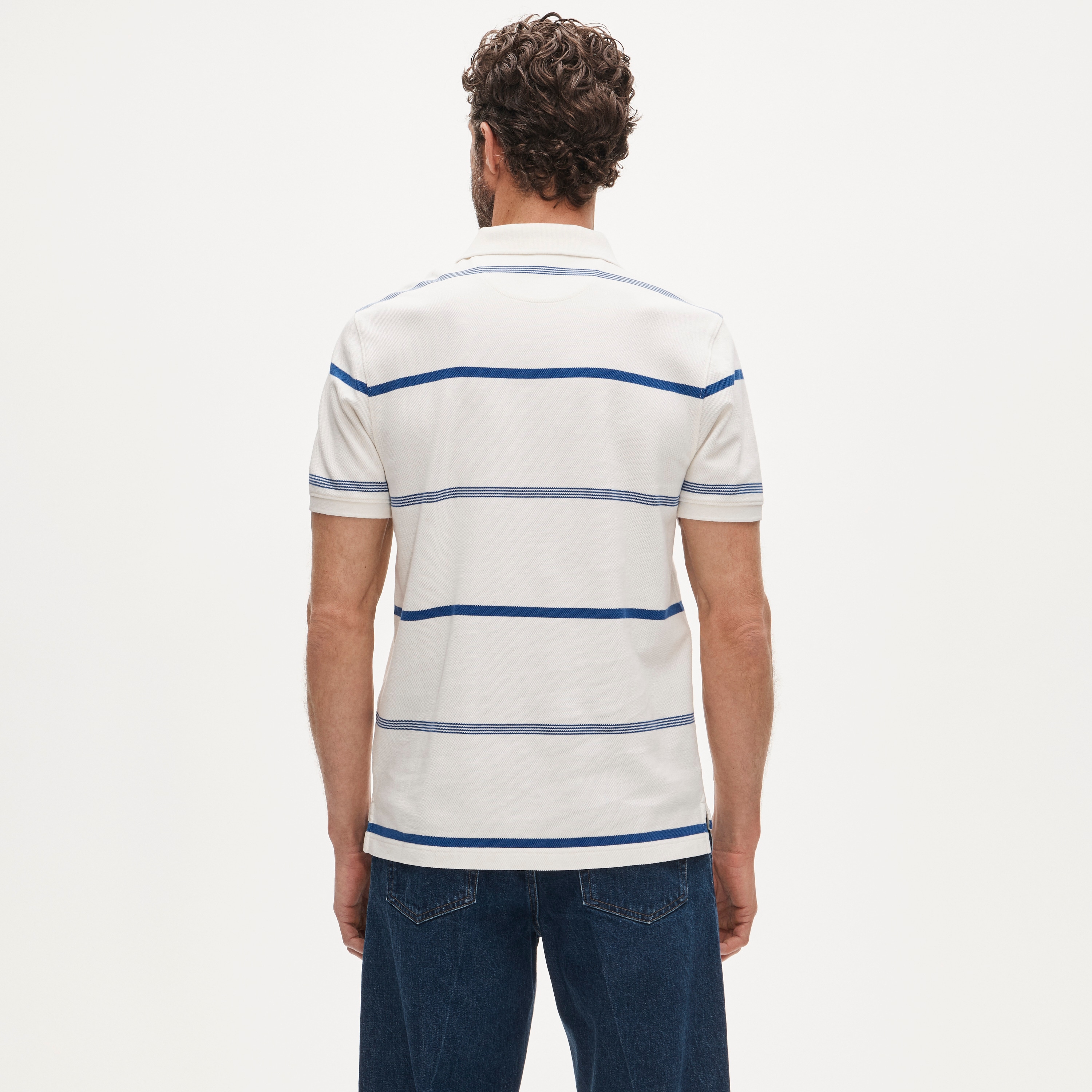 Washed Piqué Polo Shirt In Stripe For Men | J.Crew