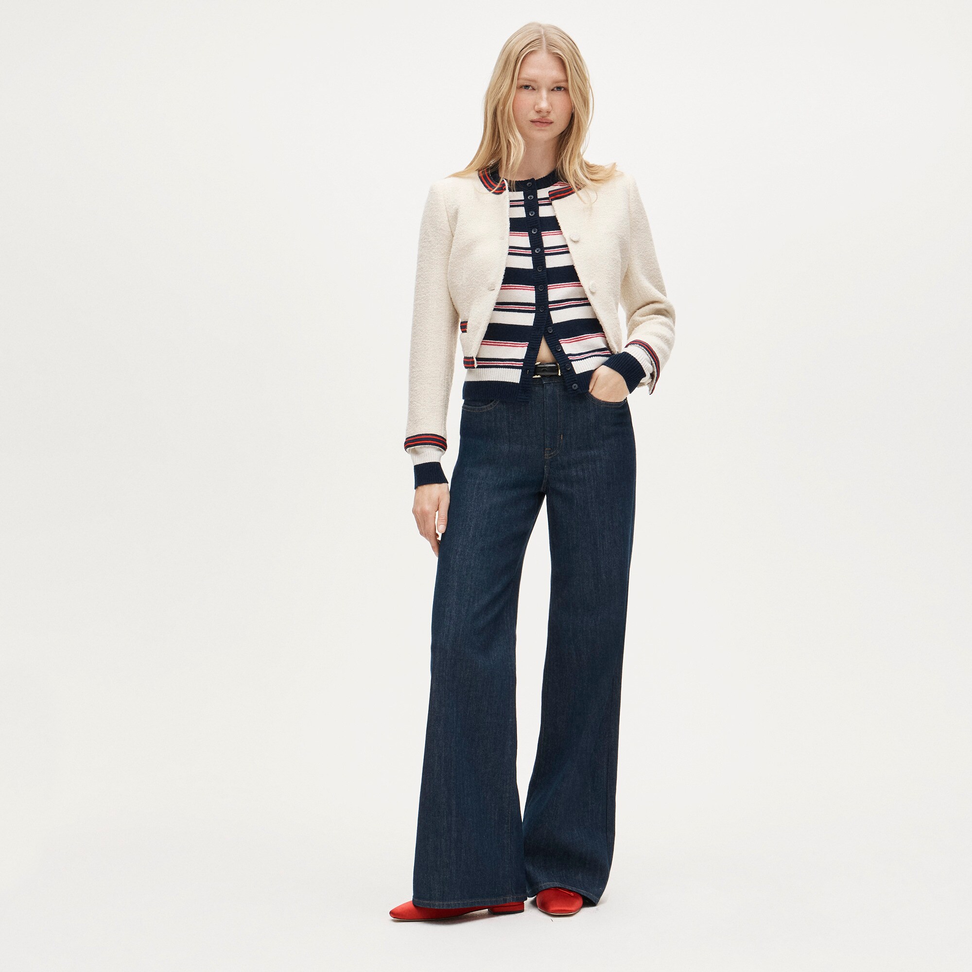Perfect cashmere cardigan in stripe