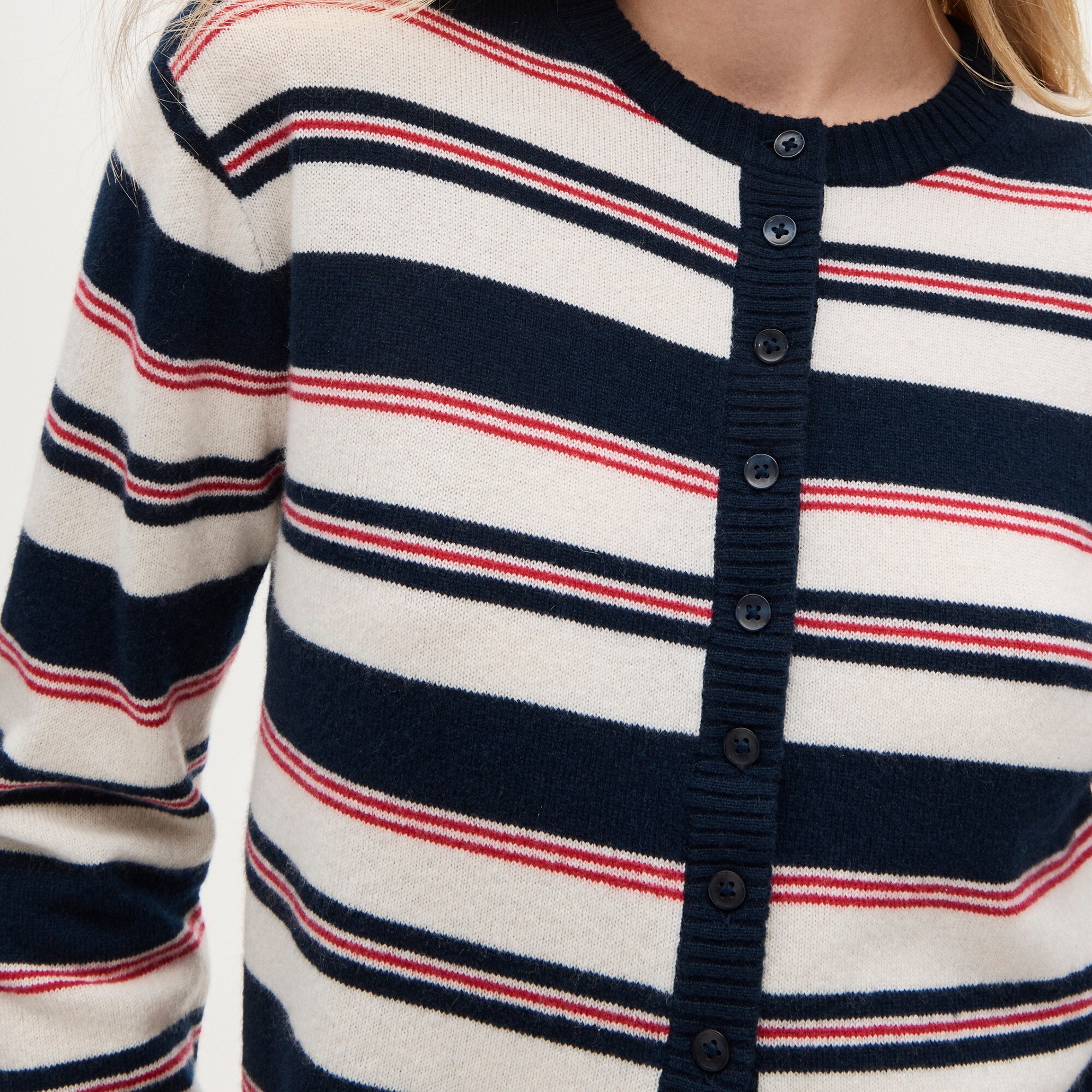 Perfect cashmere cardigan in stripe