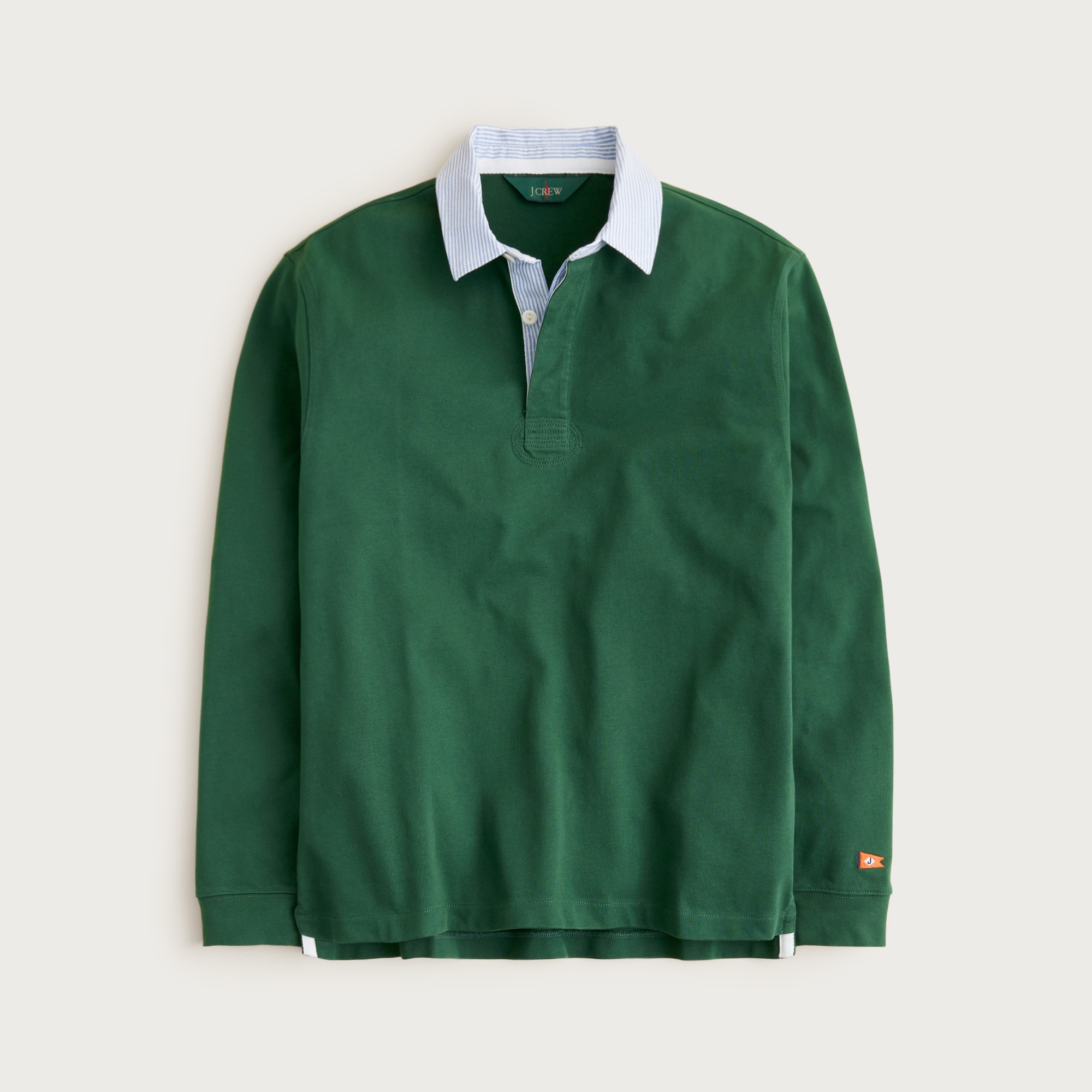 Rugby shirt with striped oxford collar