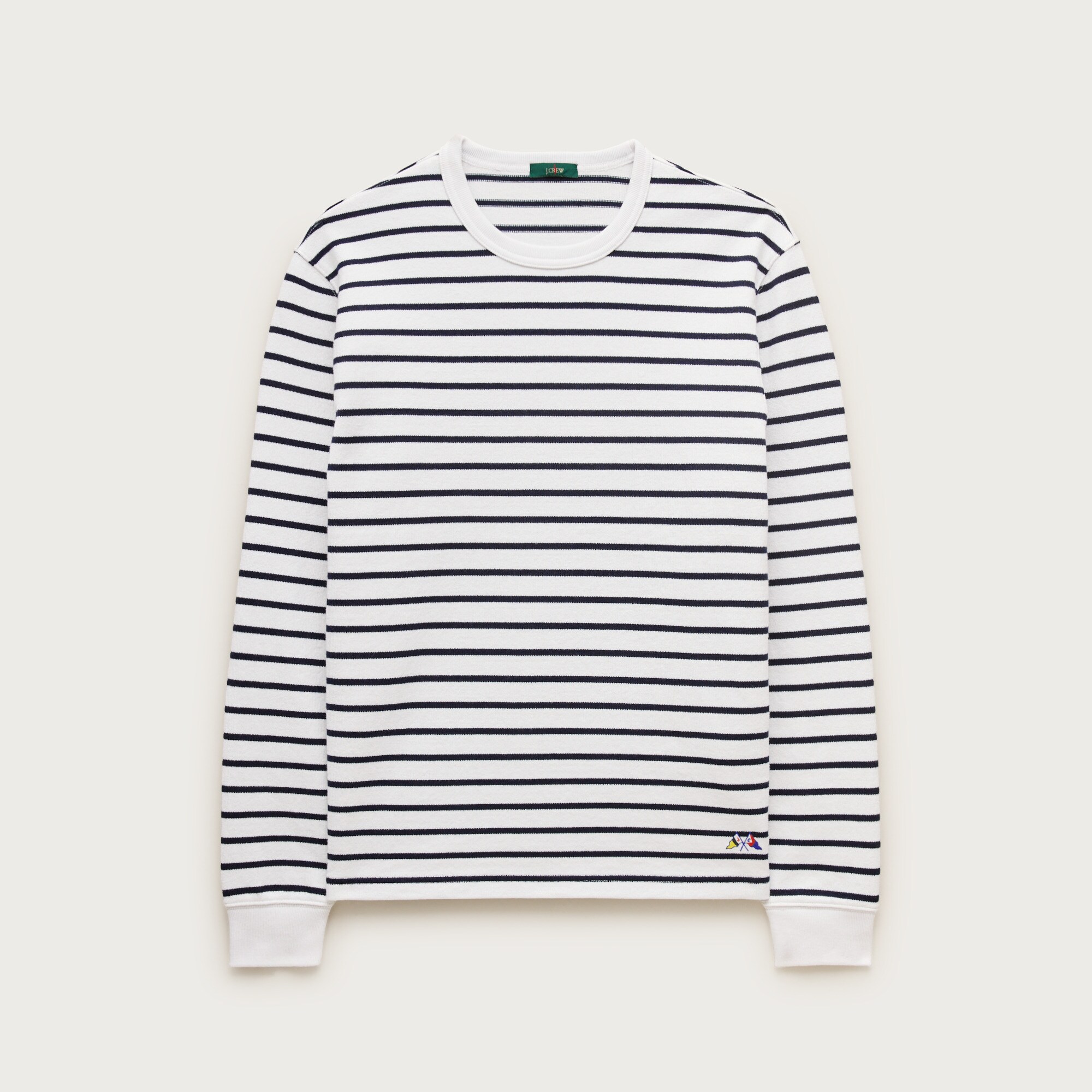 Long-sleeve Crewneck In Striped Maritime Jersey For Men | J.Crew
