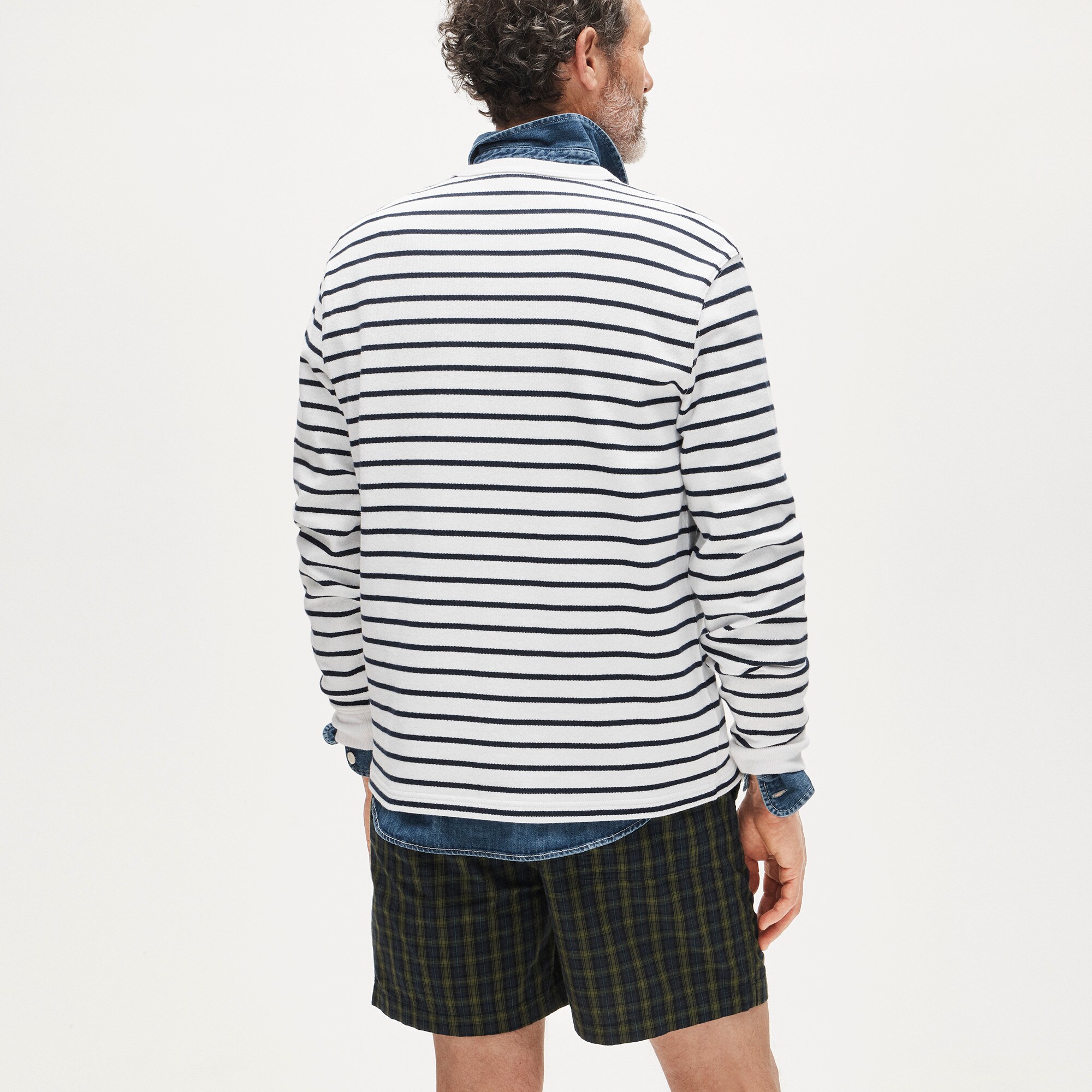 Long-sleeve Crewneck In Striped Maritime Jersey For Men | J.Crew