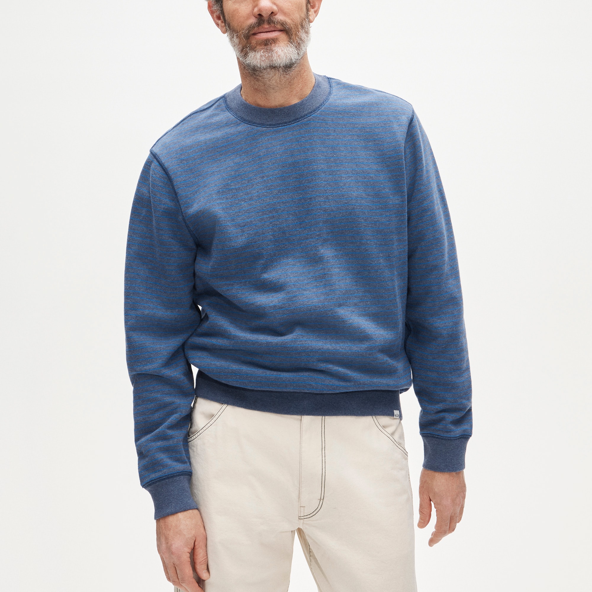 Wallace & Barnes lightweight french terry sweatshirt in stripe