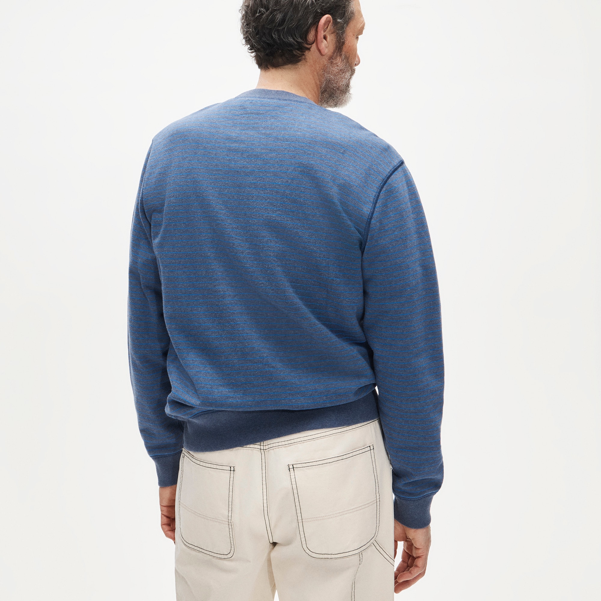 Wallace & Barnes lightweight french terry sweatshirt in stripe