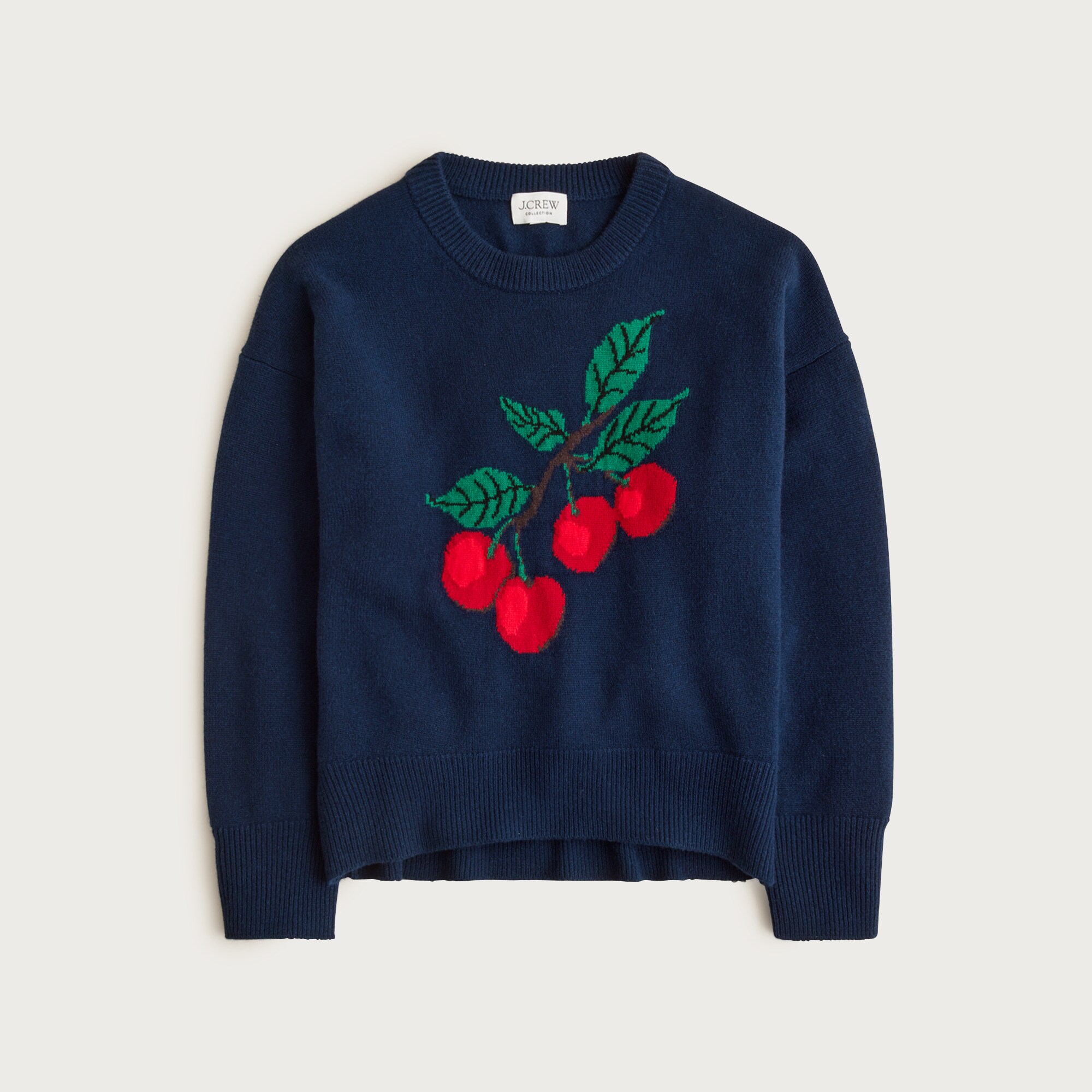Collection cashmere sweater with intarsia print