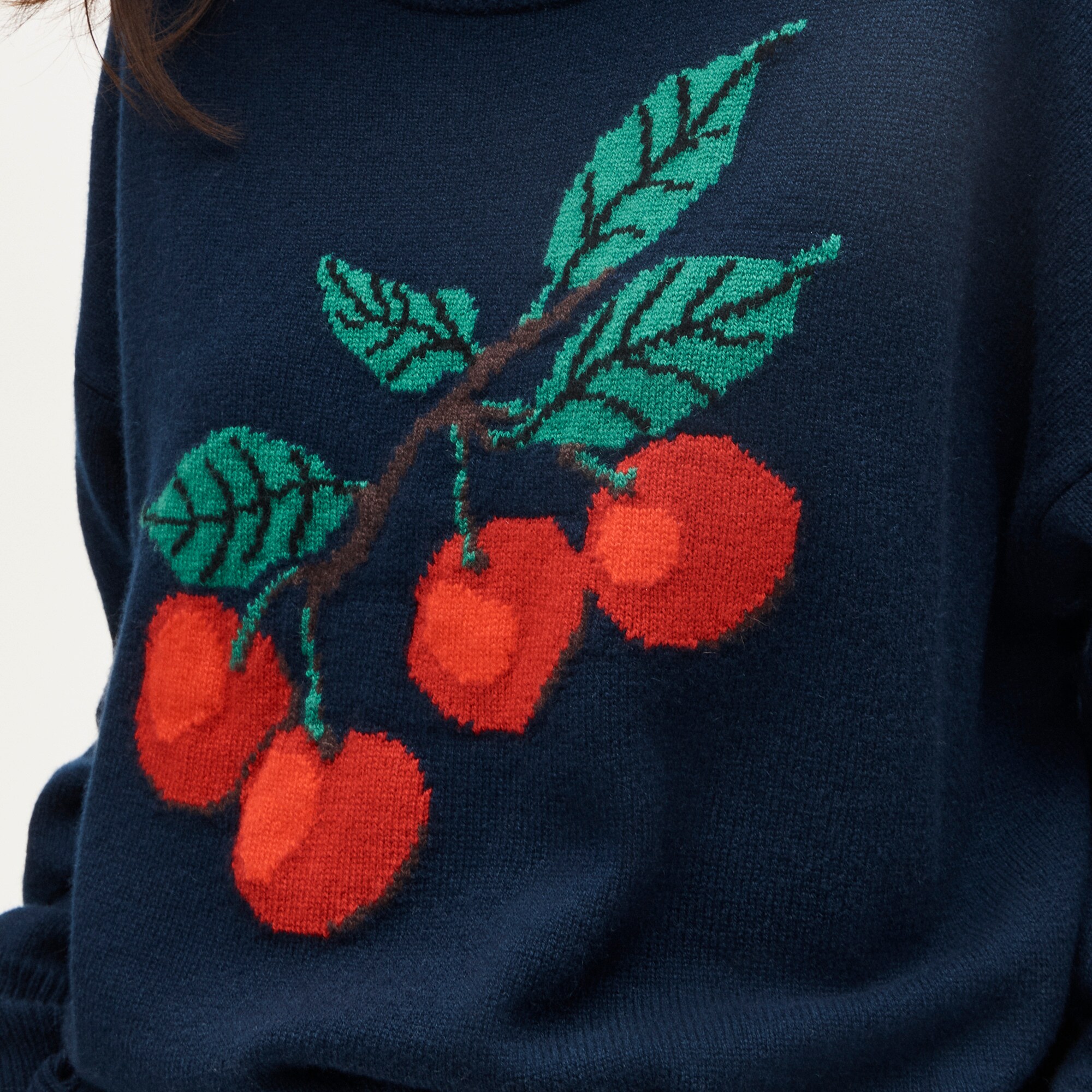 Collection cashmere sweater with intarsia print