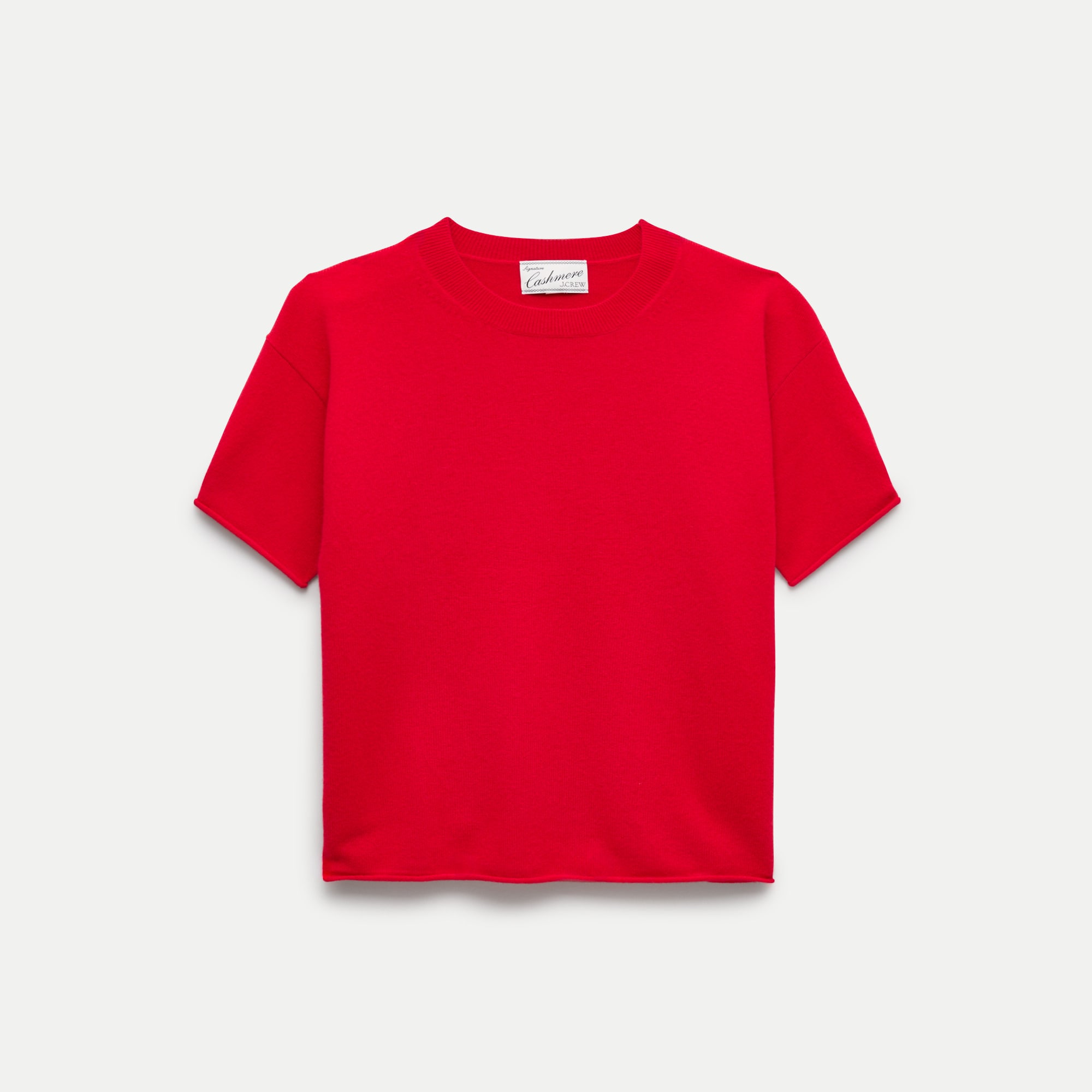 Rolled cashmere relaxed sweater-tee