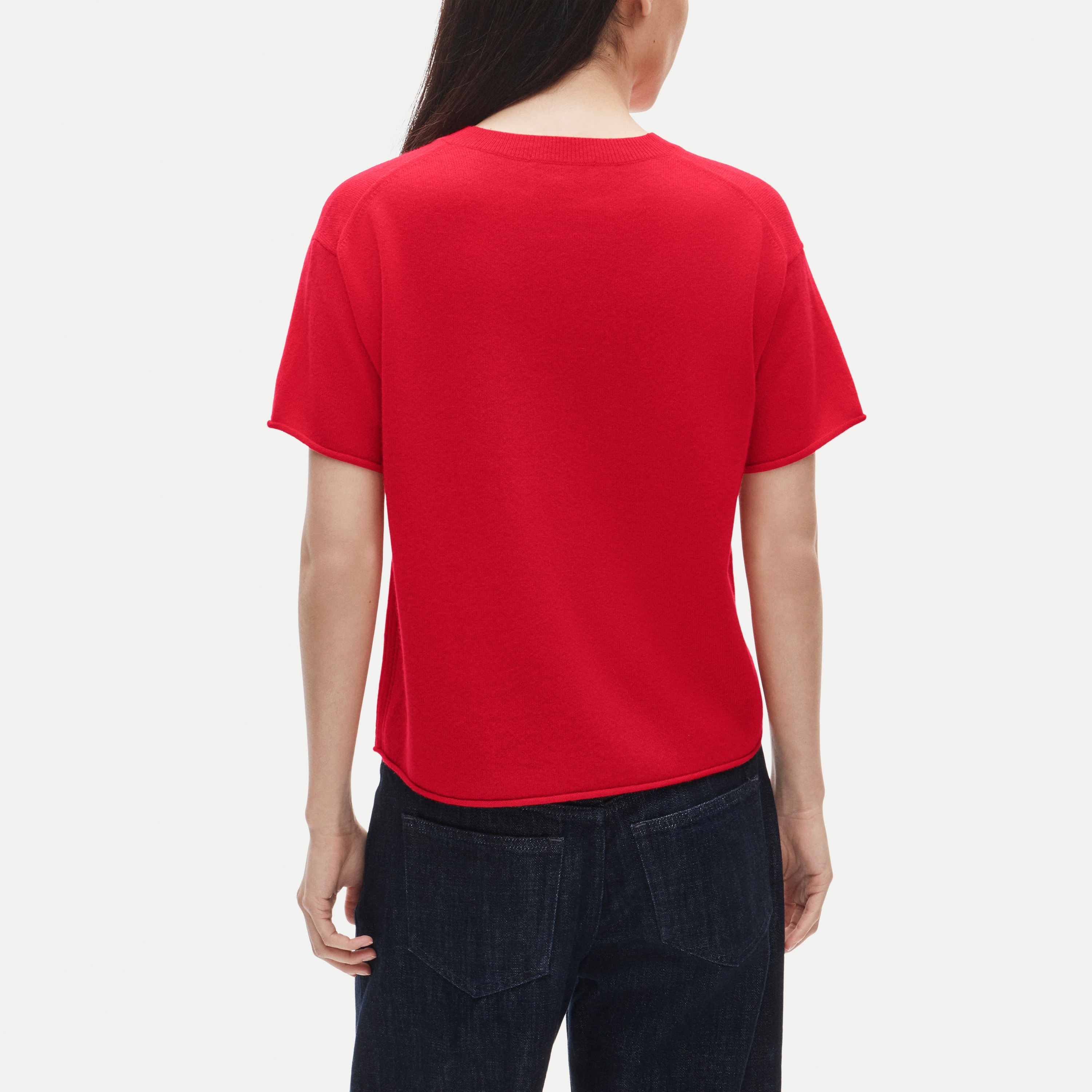 Rolled cashmere relaxed sweater-tee