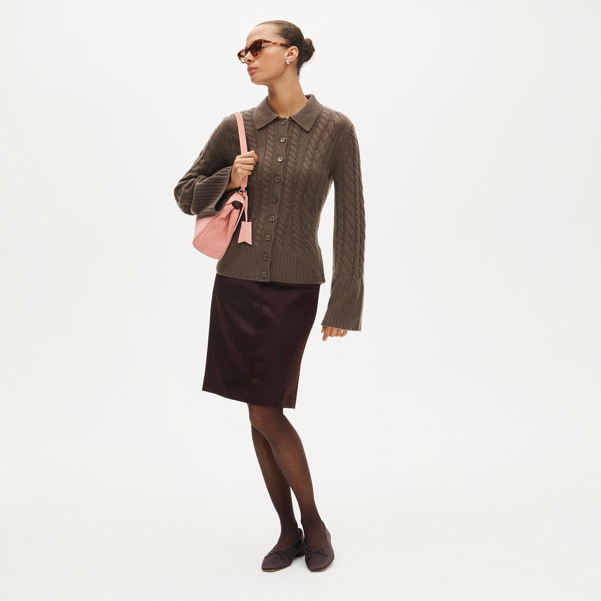 Collection cashmere twisted cable-knit cardigan