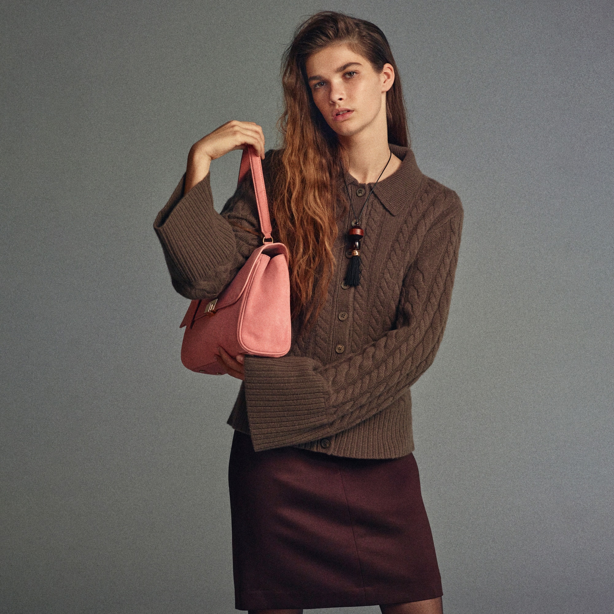 Collection cashmere twisted cable-knit cardigan