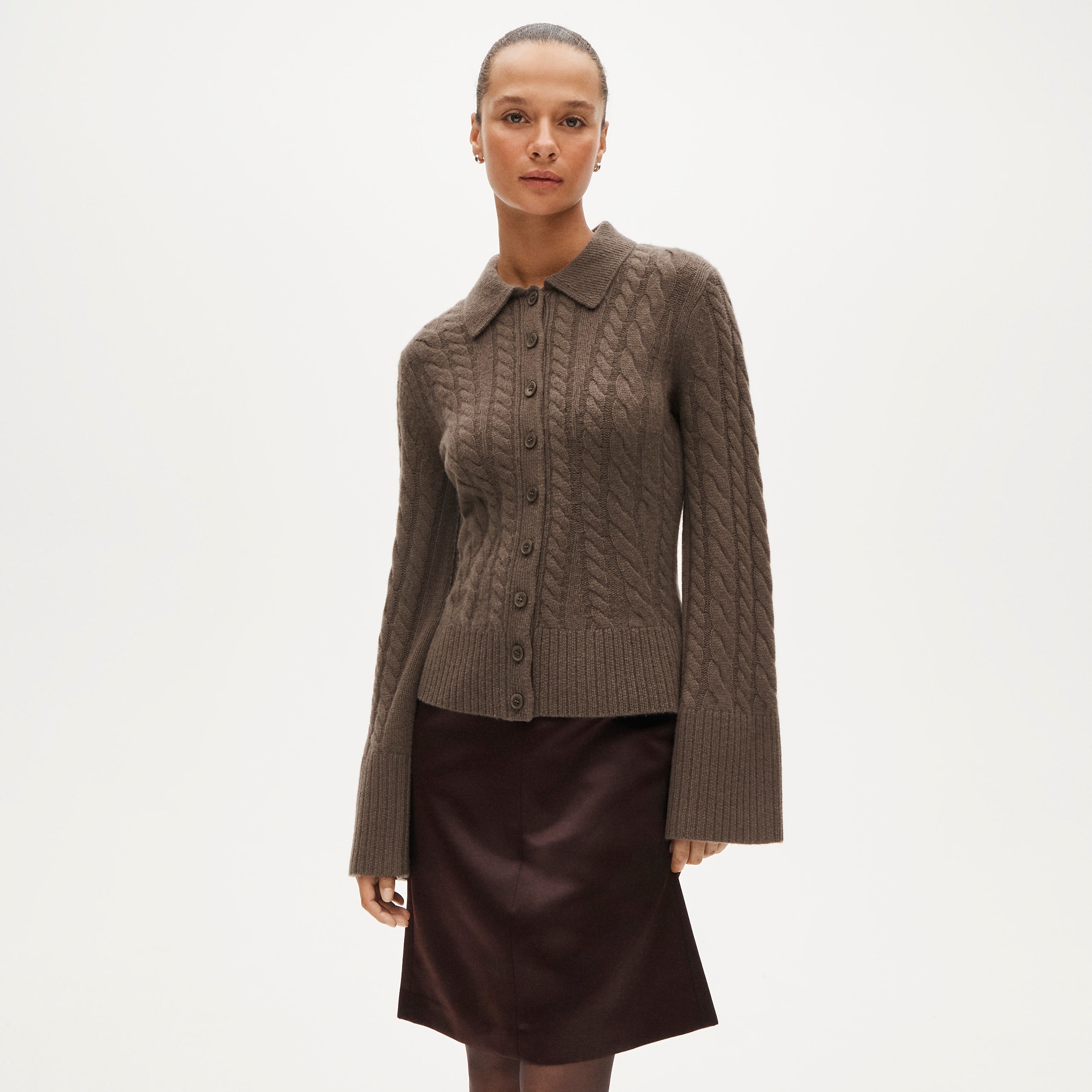 Collection cashmere twisted cable-knit cardigan