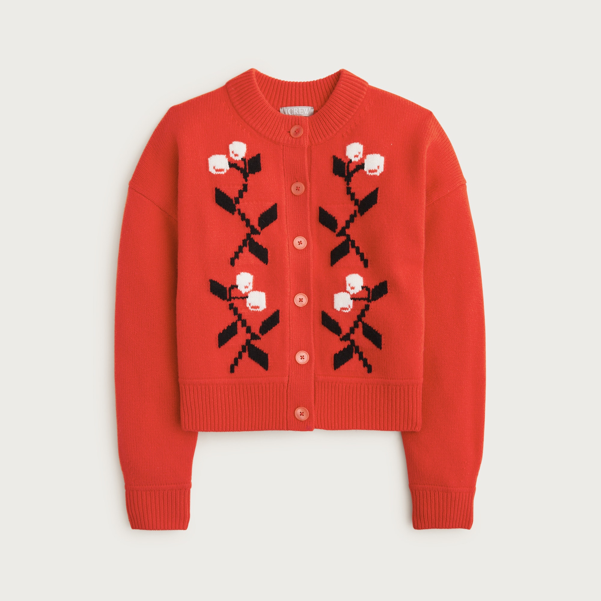 Vintage Wool Cardigan In Cherry Print For Women | J.Crew
