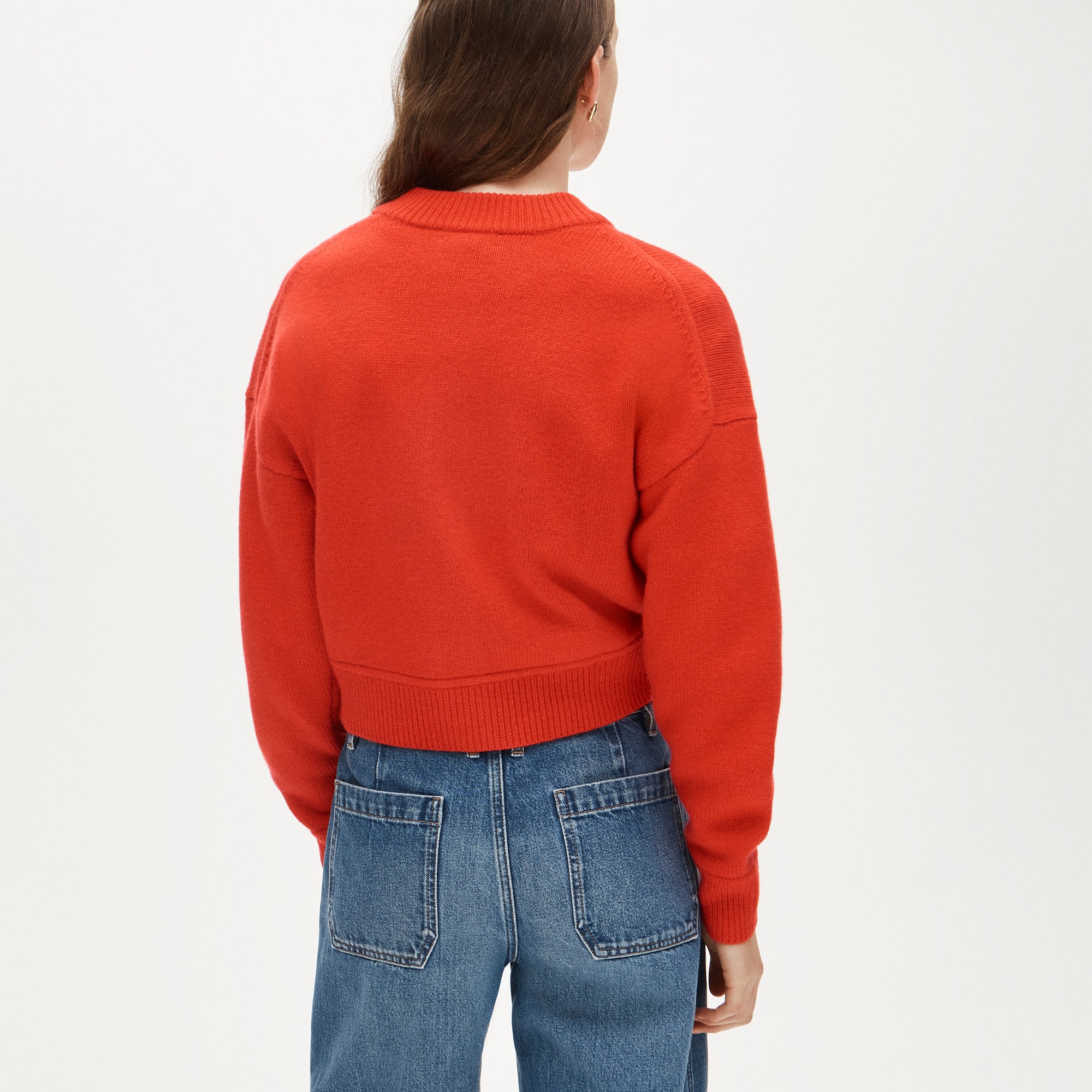 Vintage wool cardigan in cherry print - image 5