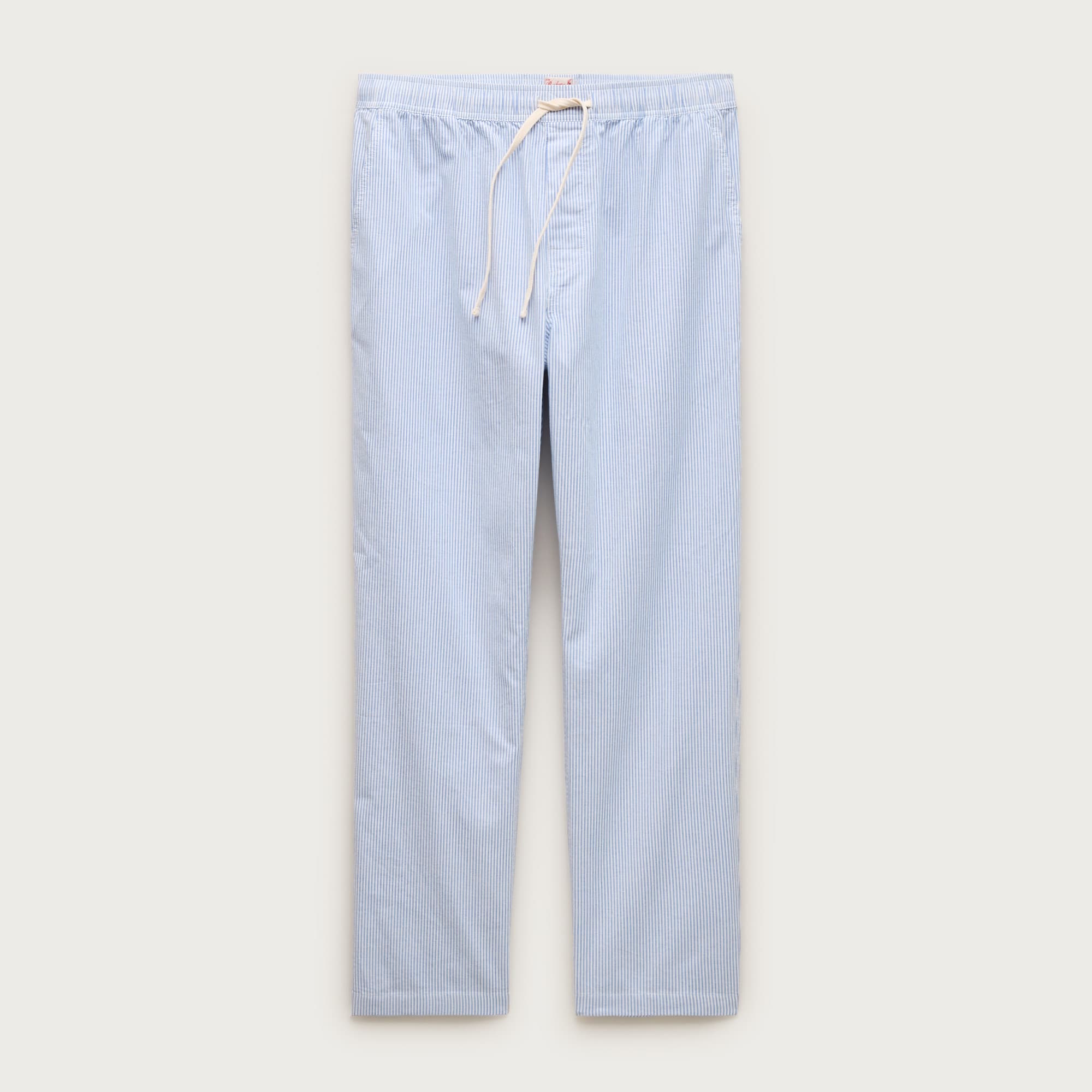 Broken-in oxford lounge pant in organic cotton stripe