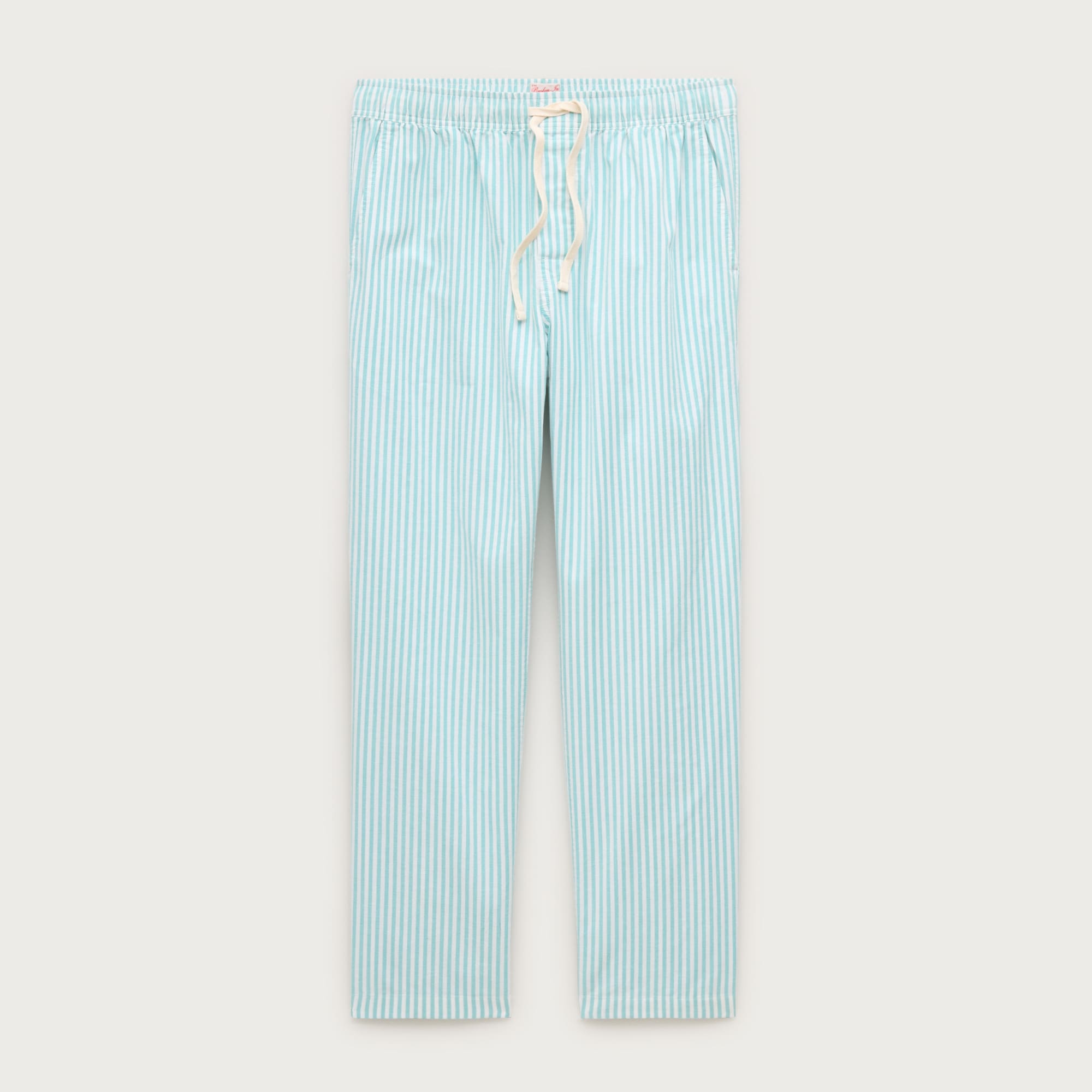 Broken-in oxford lounge pant in organic cotton stripe