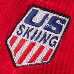 U.S. Ski &amp; Snowboard by J.Crew embroidered corduroy baseball cap CLASSIC RED