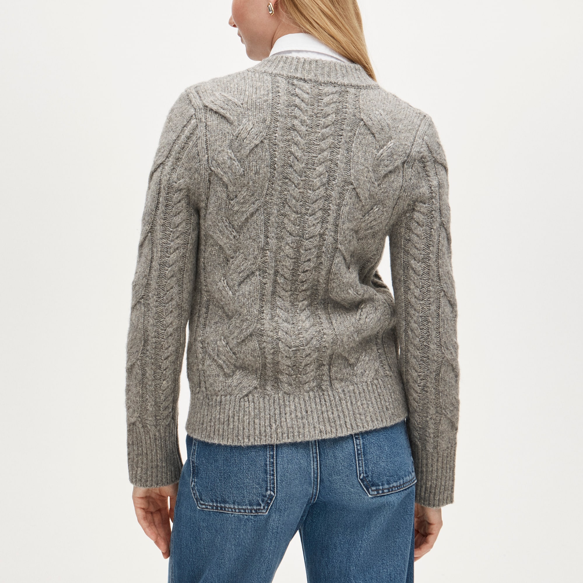 Cable-knit bow cardigan in wool blend - image 5